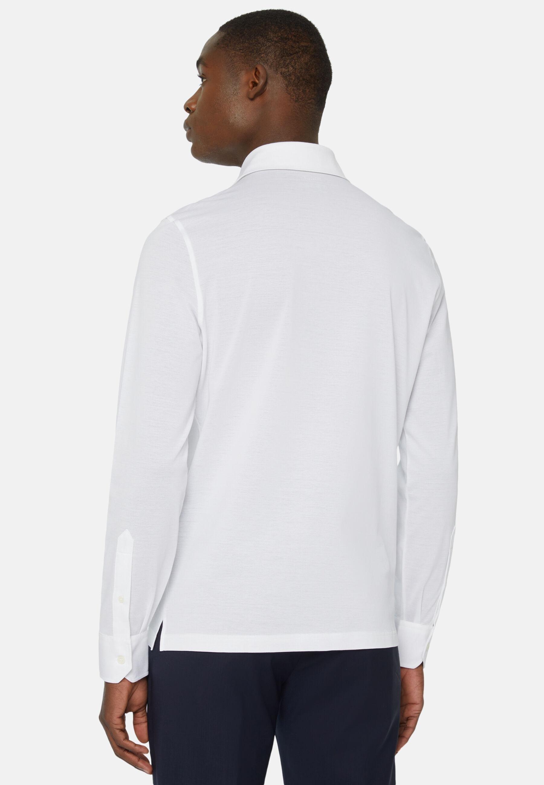 Slim Fit Polo Shirt In Filo Di Scozia Pique White, White, medium