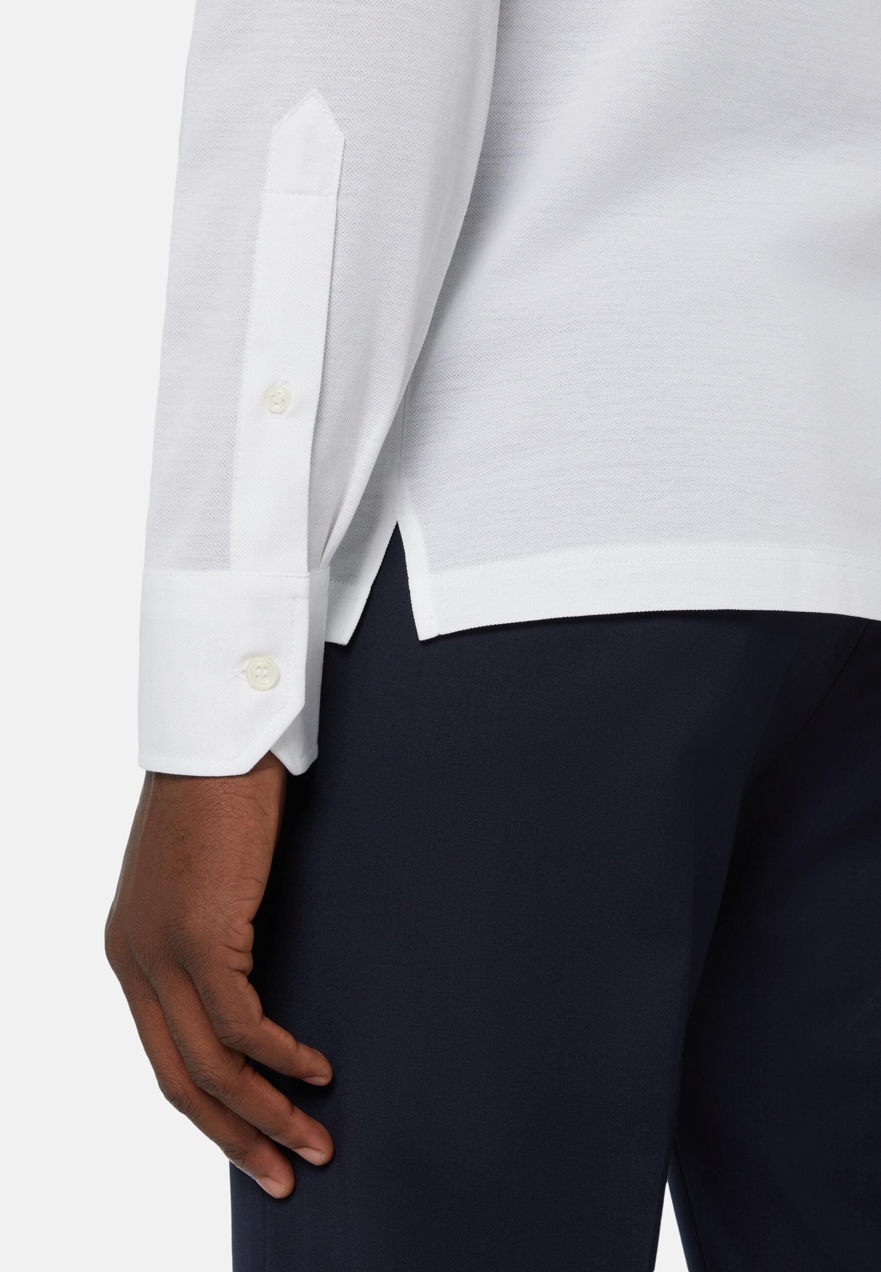 Slim Fit Polo Shirt In Filo Di Scozia Pique White, White, medium