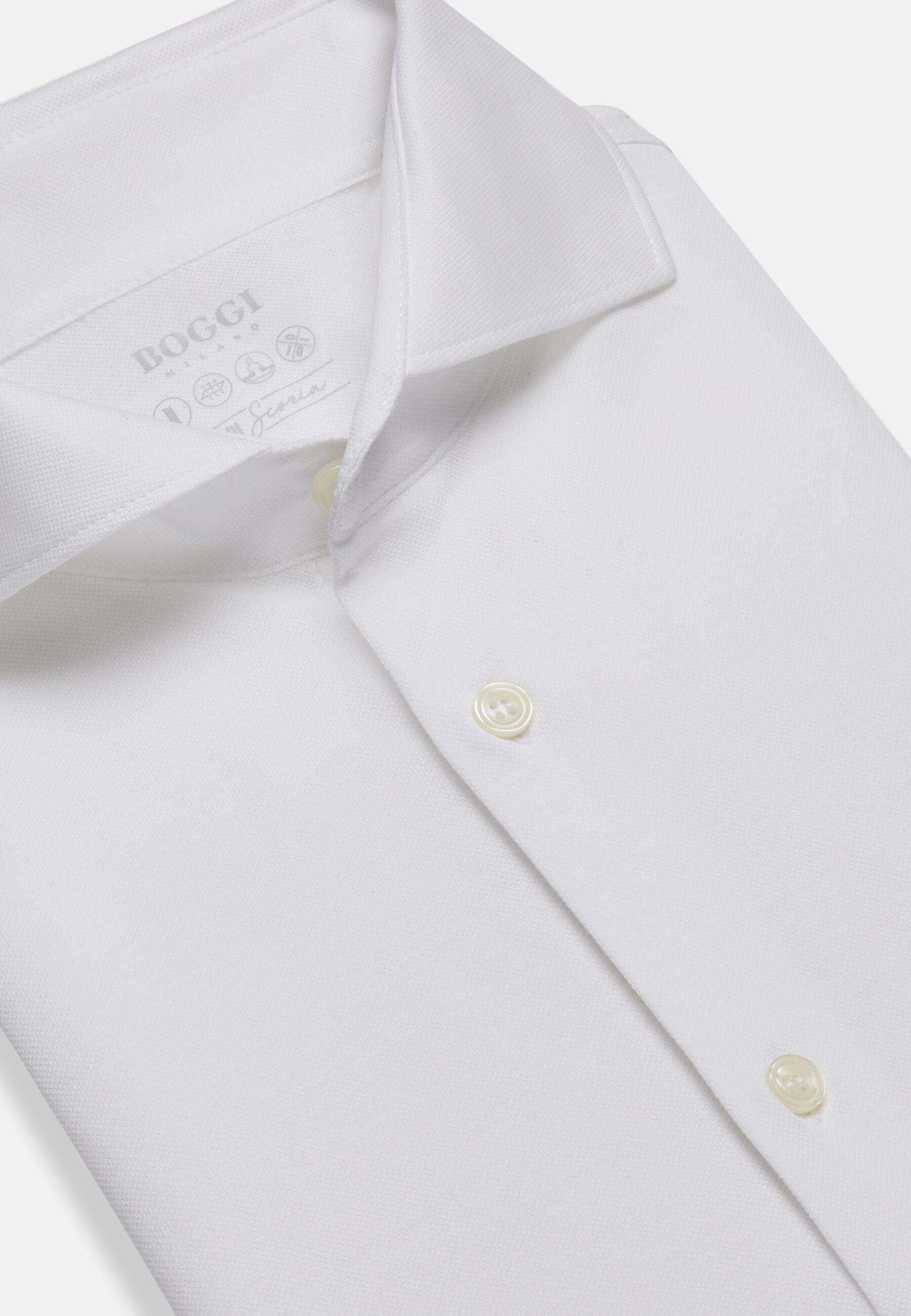 Slim Fit Polo Shirt In Filo Di Scozia Pique White, White, large image number 3