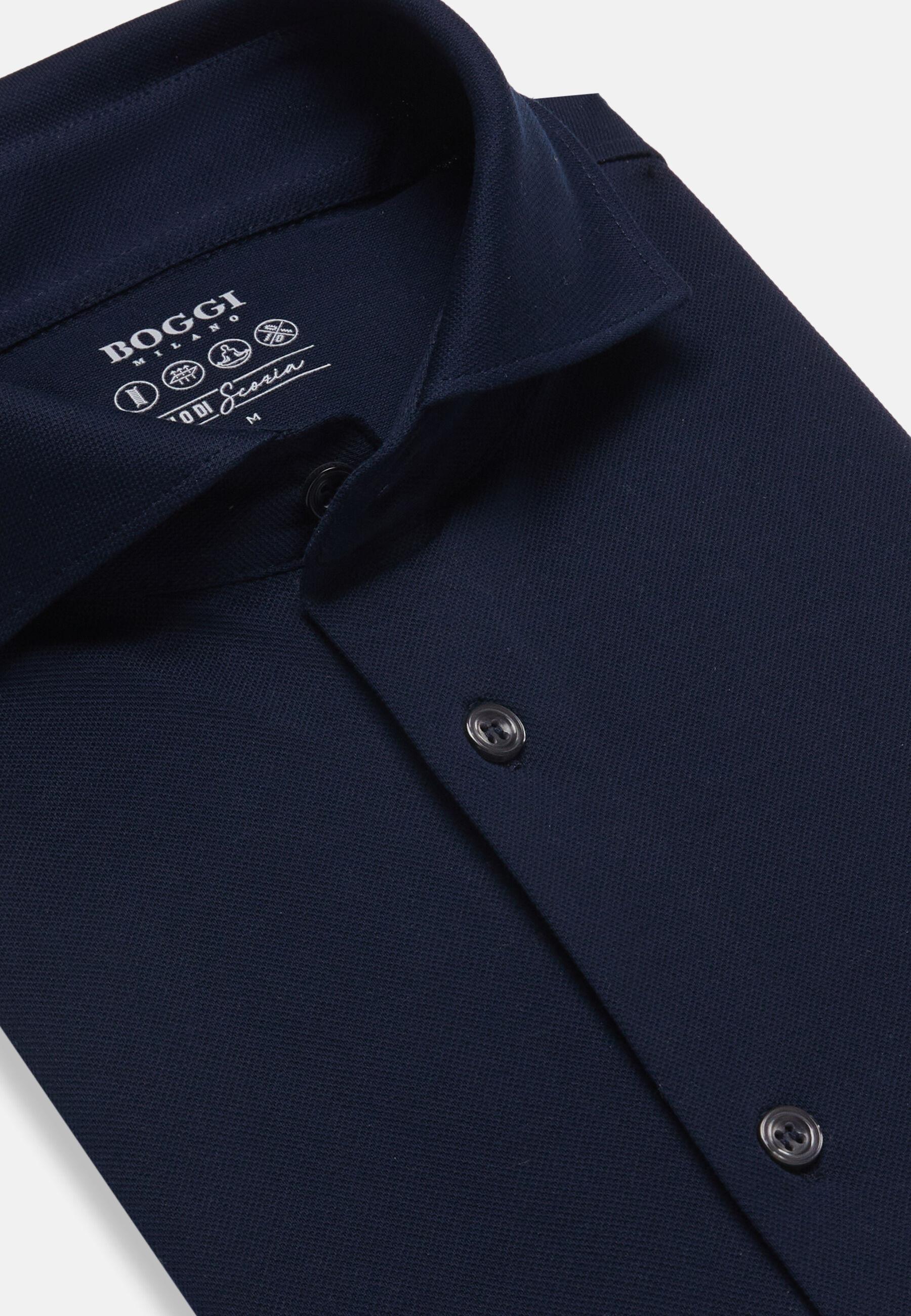 Slim Fit Polo Shirt In Filo Di Scozia Pique Navy, Navy blue, large image number 3