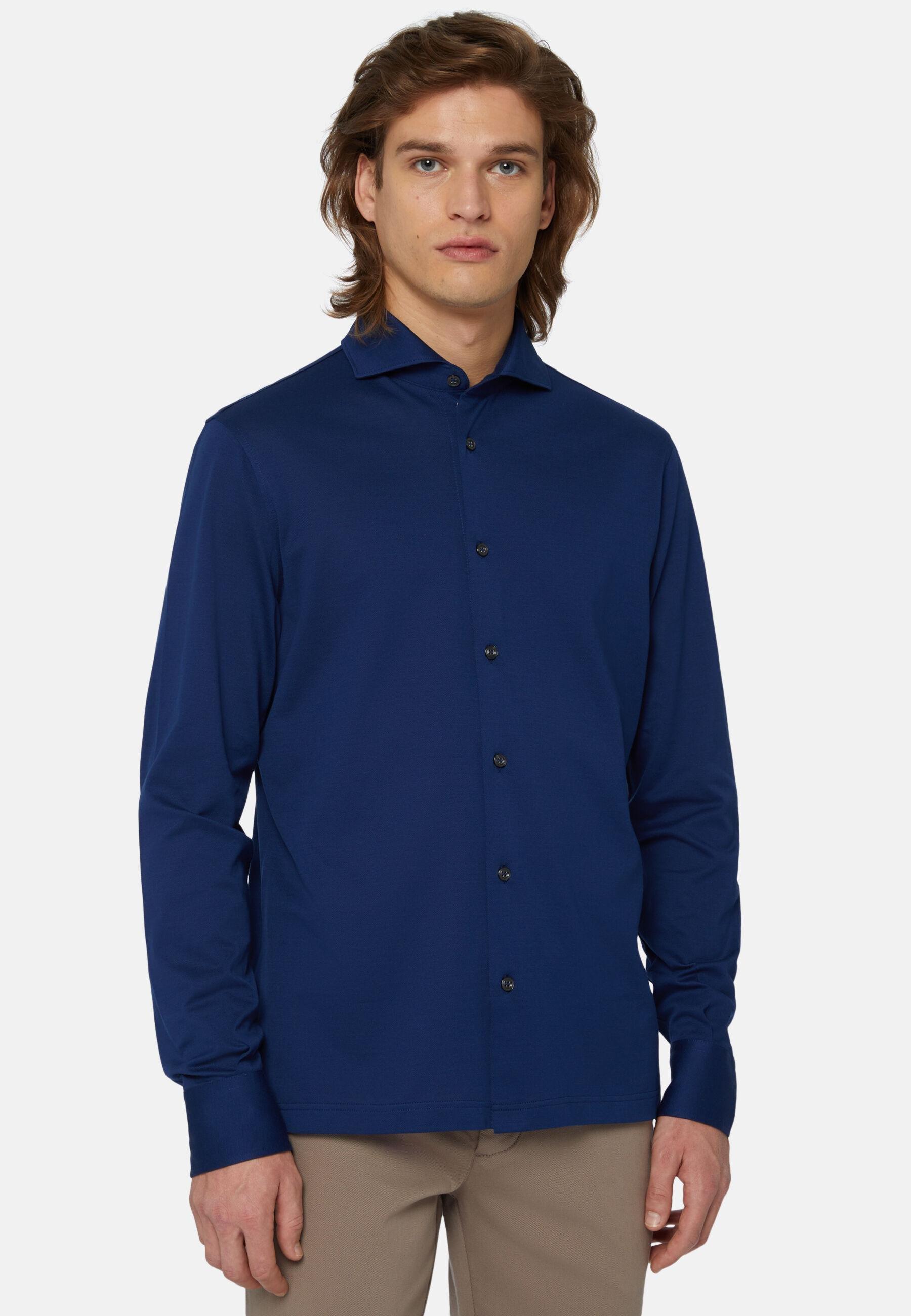 Slim Fit Polo Shirt In Filo Di Scozia Pique Navy, 3901_ROYA, medium