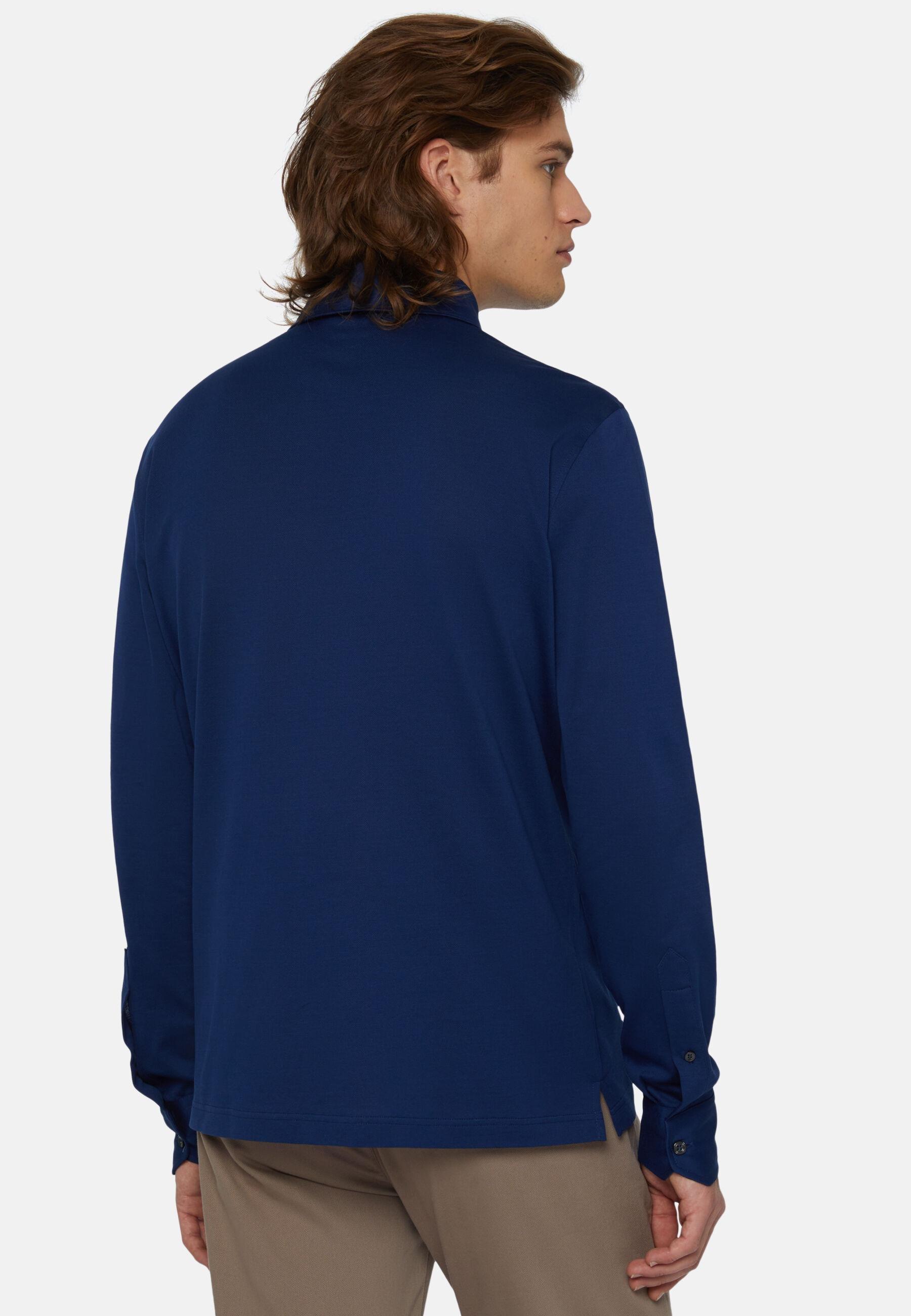 Slim Fit Polo Shirt In Filo Di Scozia Pique Navy, 3901_ROYA, medium