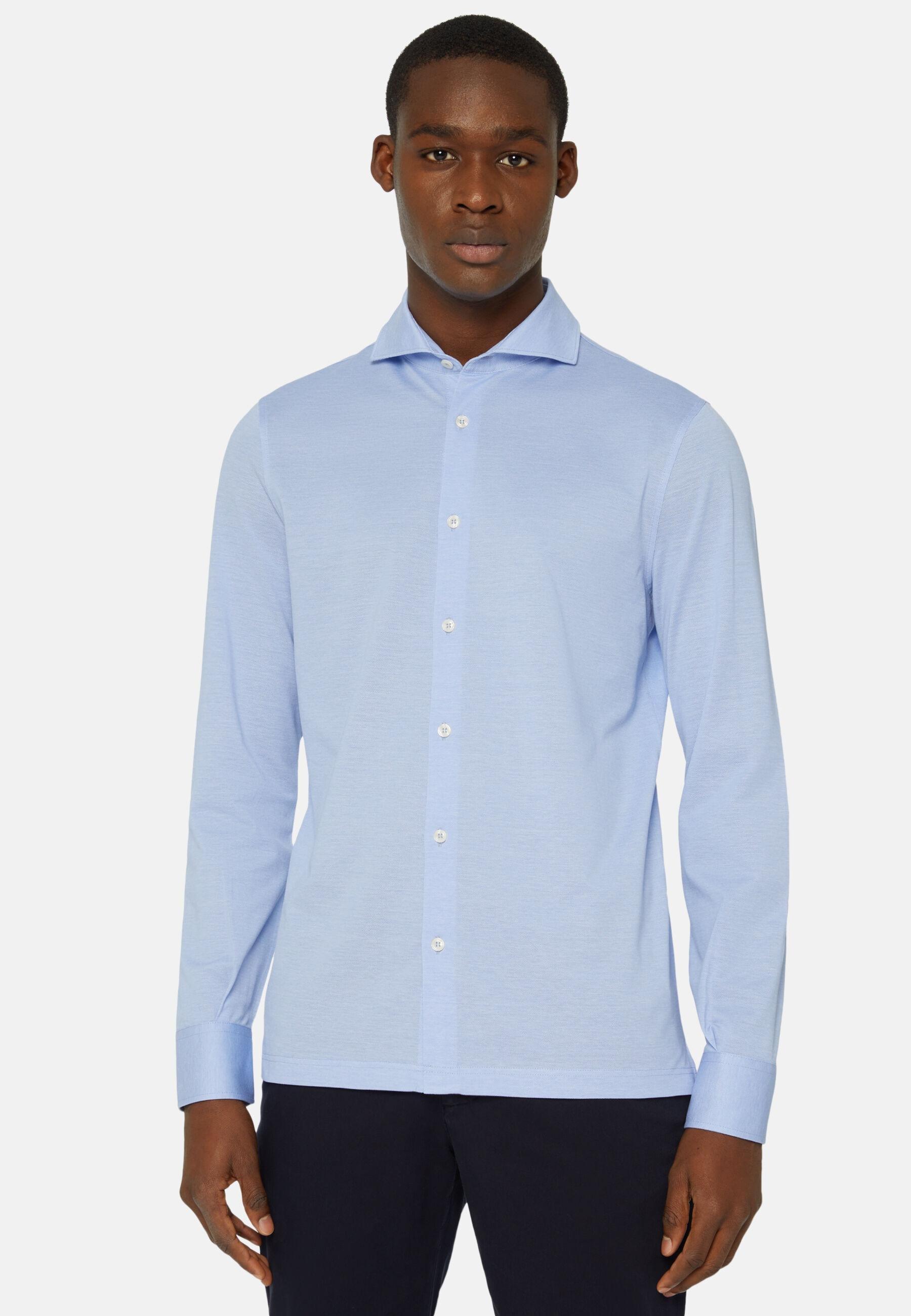 Slim Fit Polo Shirt In Filo Di Scozia Pique Blue, Light Blue, large image number 0