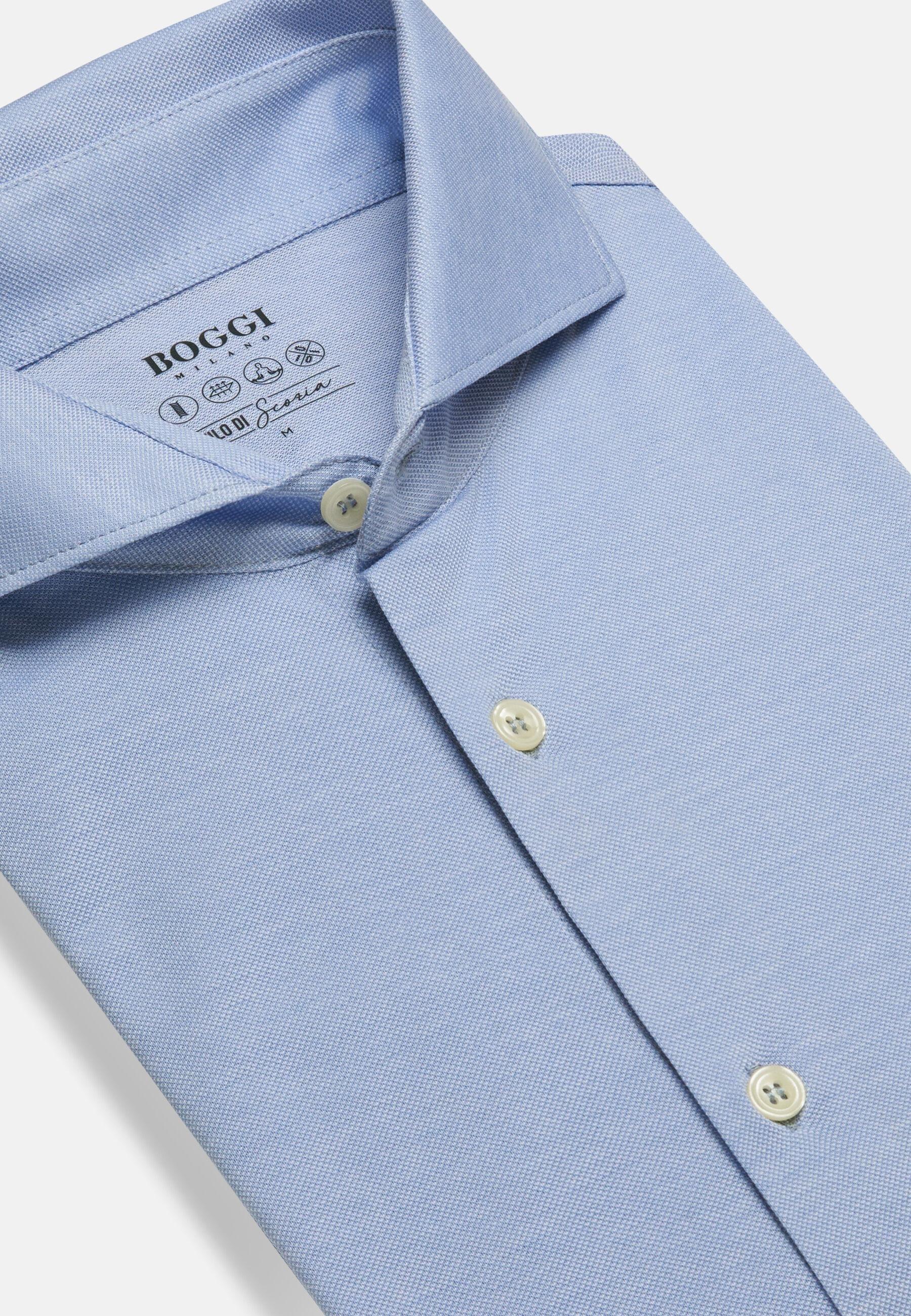 Slim Fit Polo Shirt In Filo Di Scozia Pique Blue, Light Blue, large image number 3