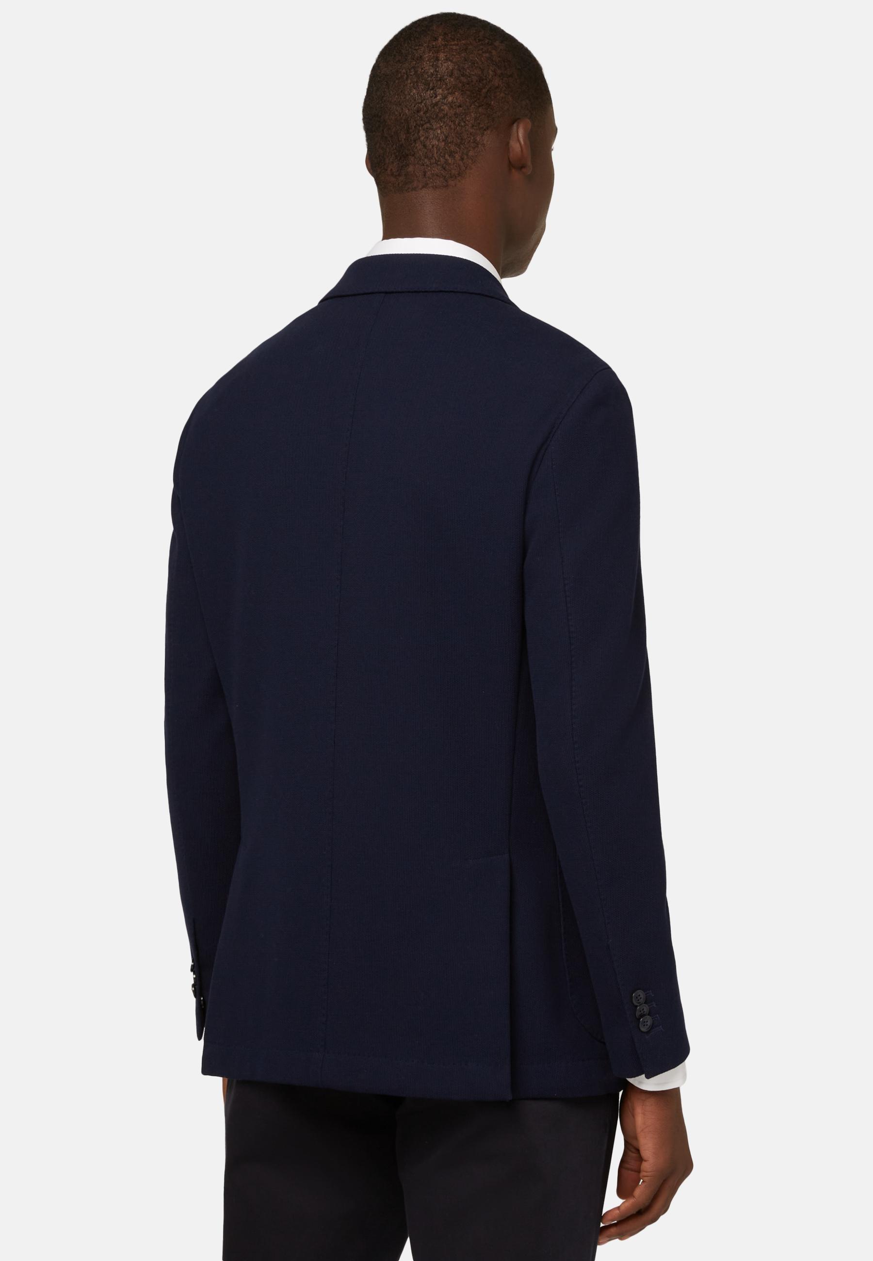 Blue Navy Cotton B Jersey Jacket, , large image number 1