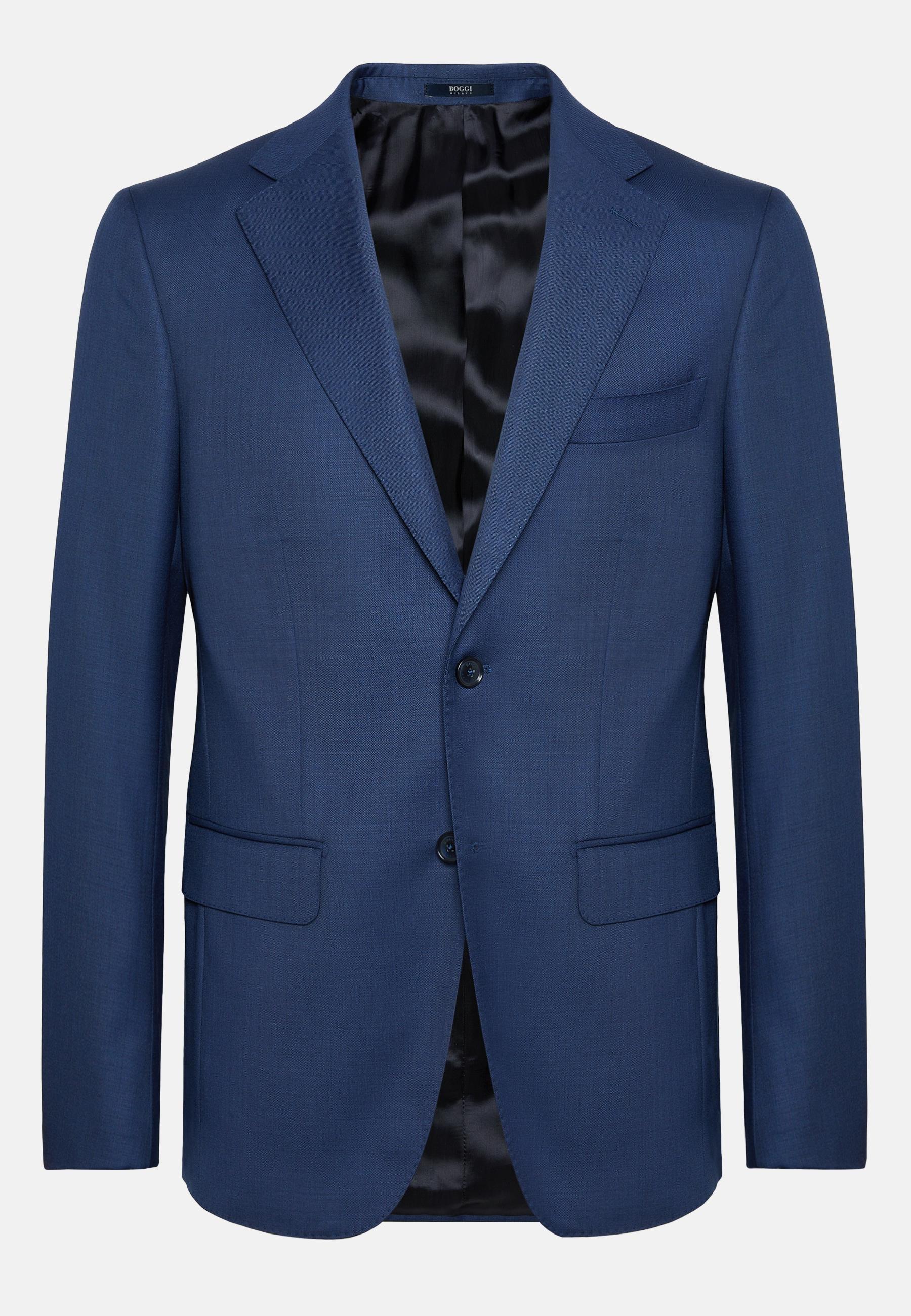 Blue Grisaille Wool Jacket, , large image number 3