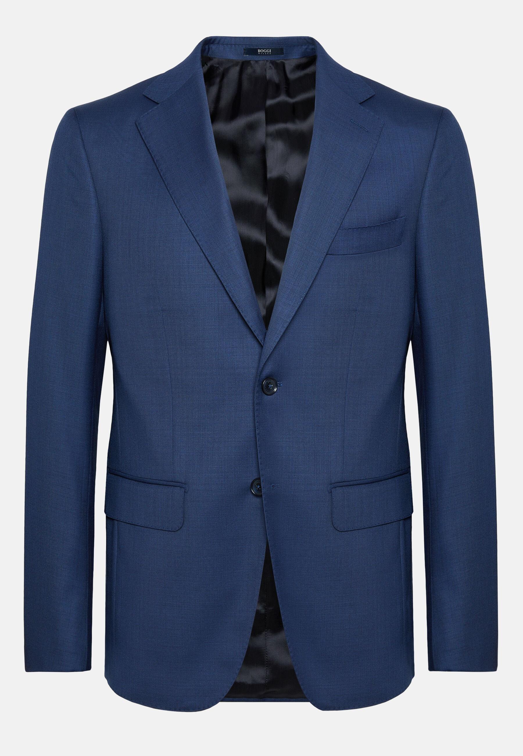 Blue Grisaille Wool Jacket Blue, Blue, large image number 8