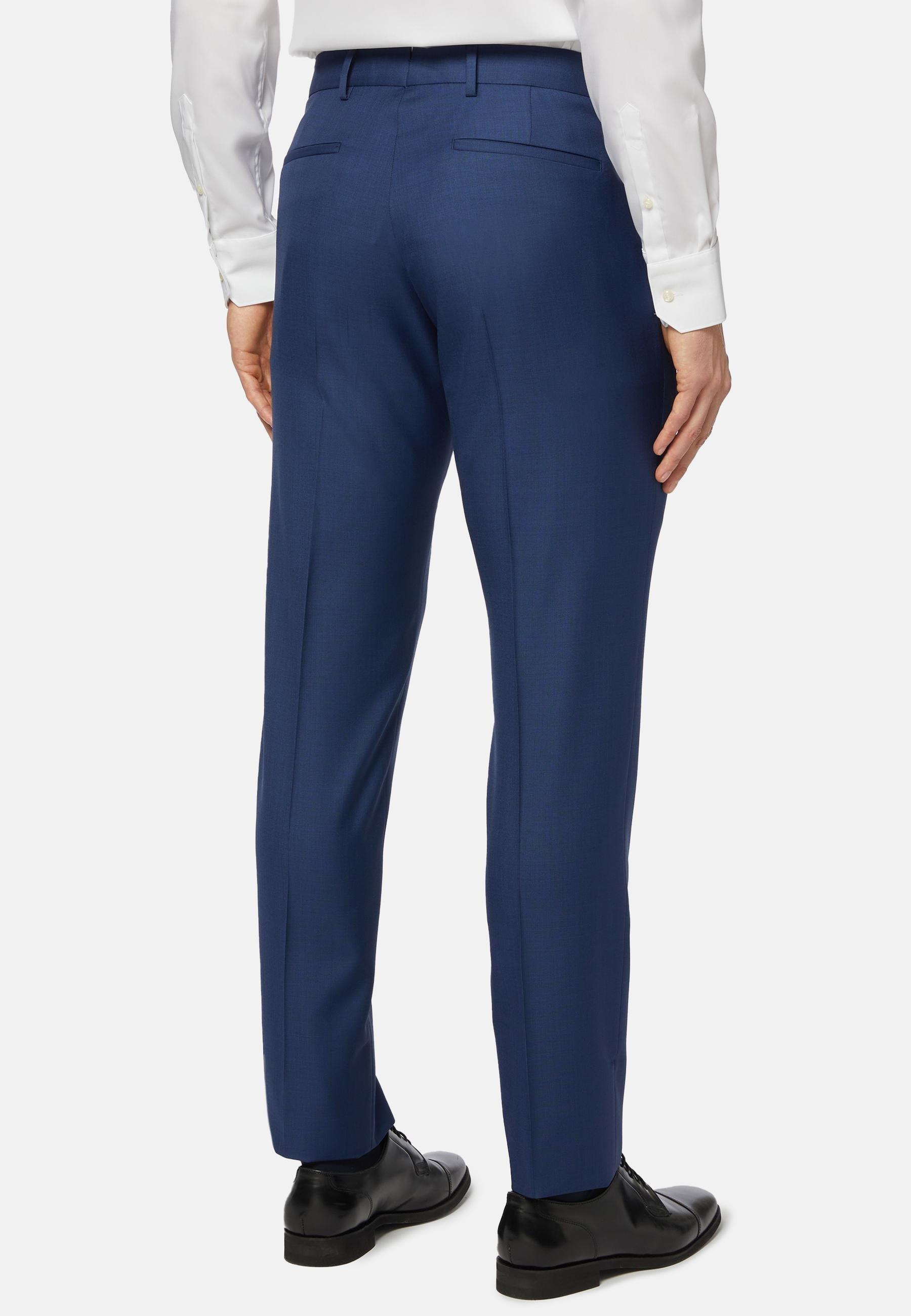 Blue Grisaille Wool Trousers, , large image number 2