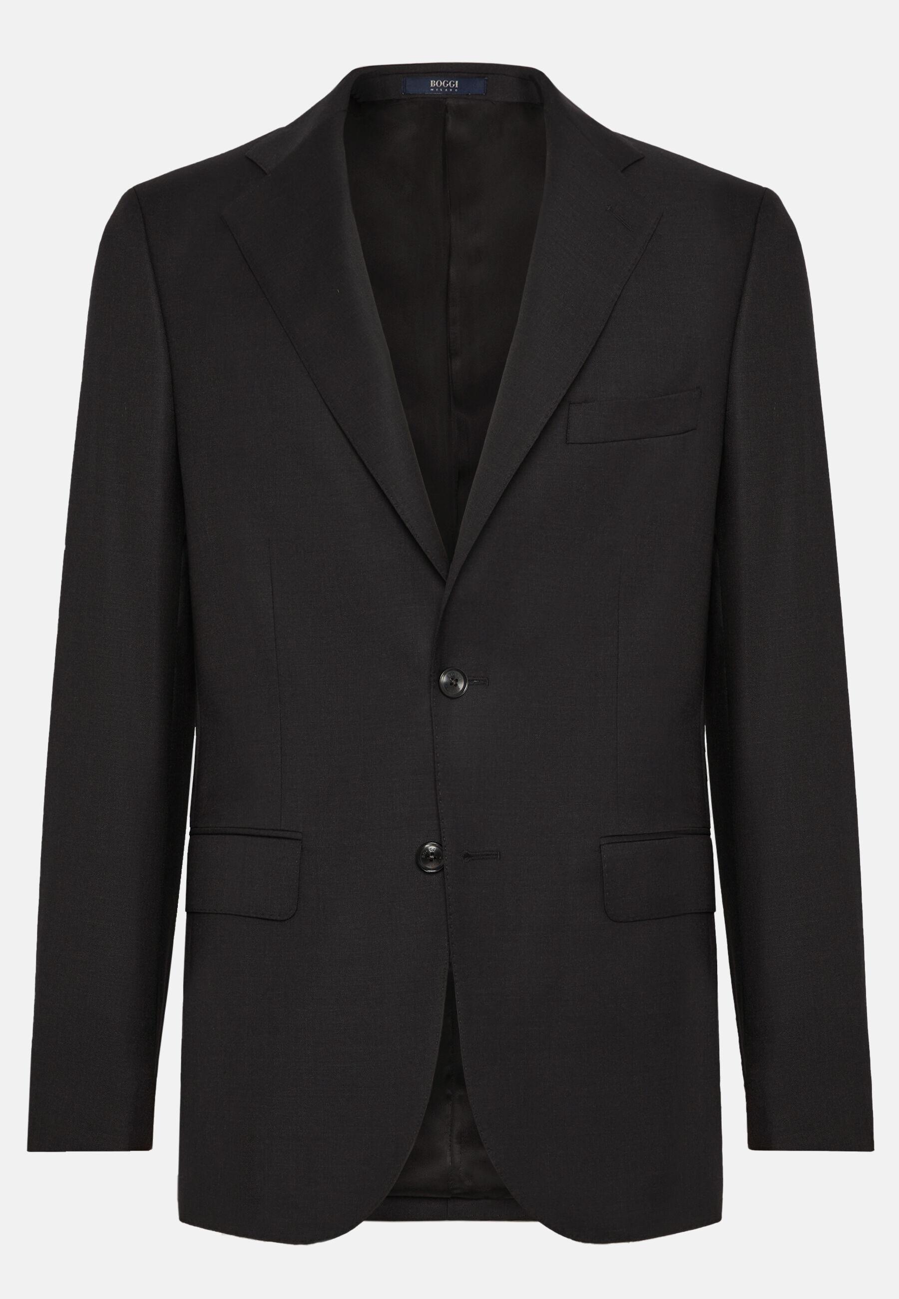 Charcoal Grey Super 130 Wool Jacket Black, Charcoal, large image number 7
