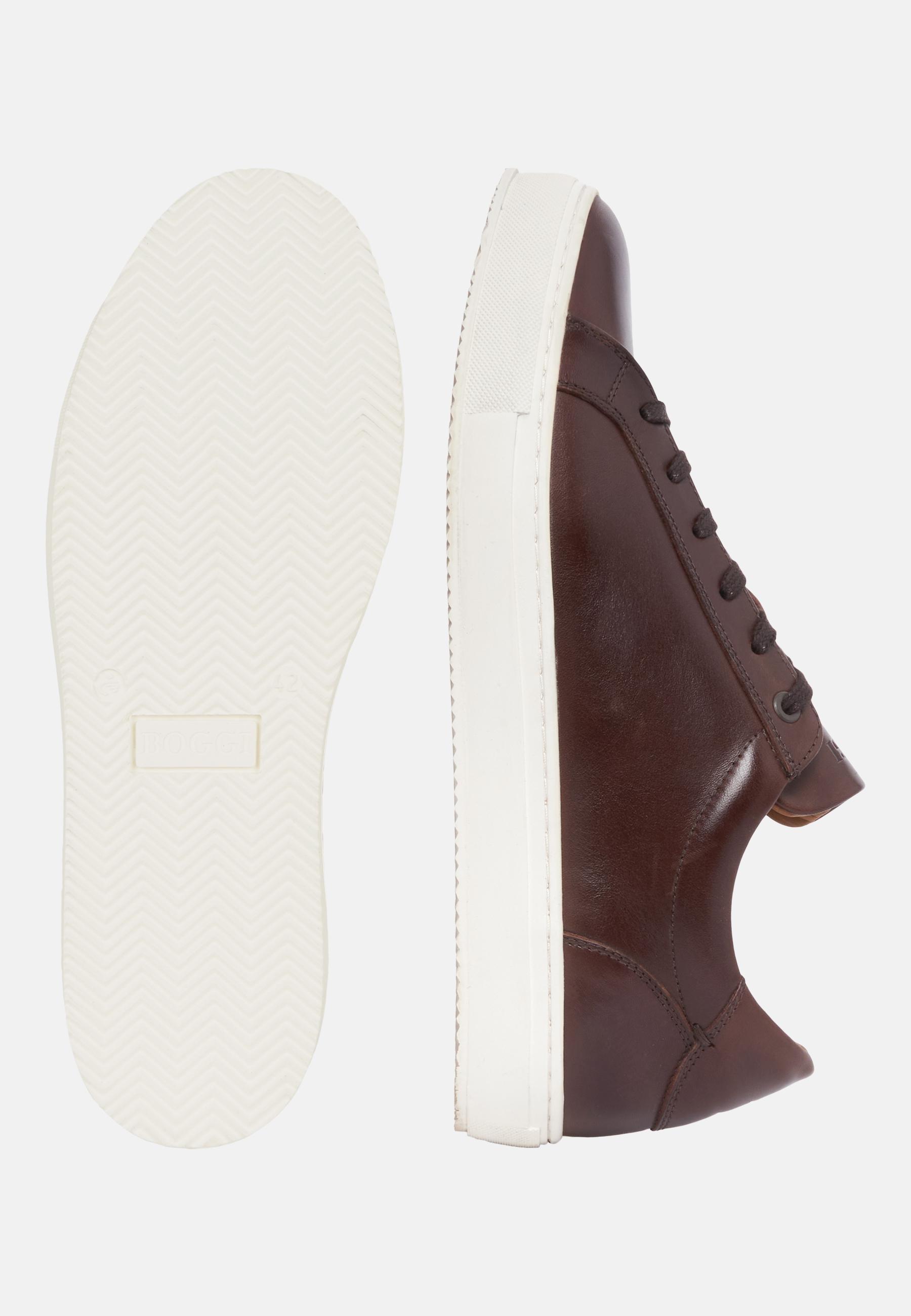 Brown Leather Trainers, 3901_DKBR, large image number 2