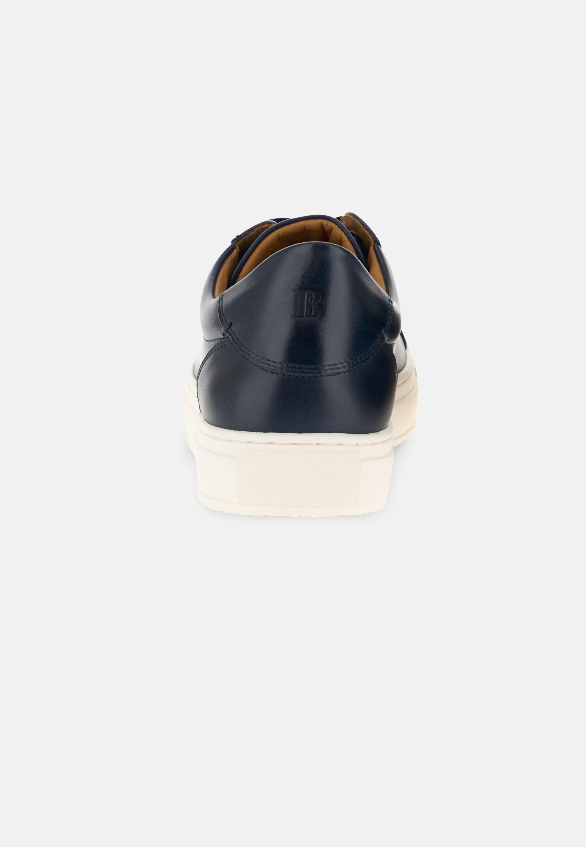 Navy Leather Trainers, Navy Blue, Navy blue, large image number 6
