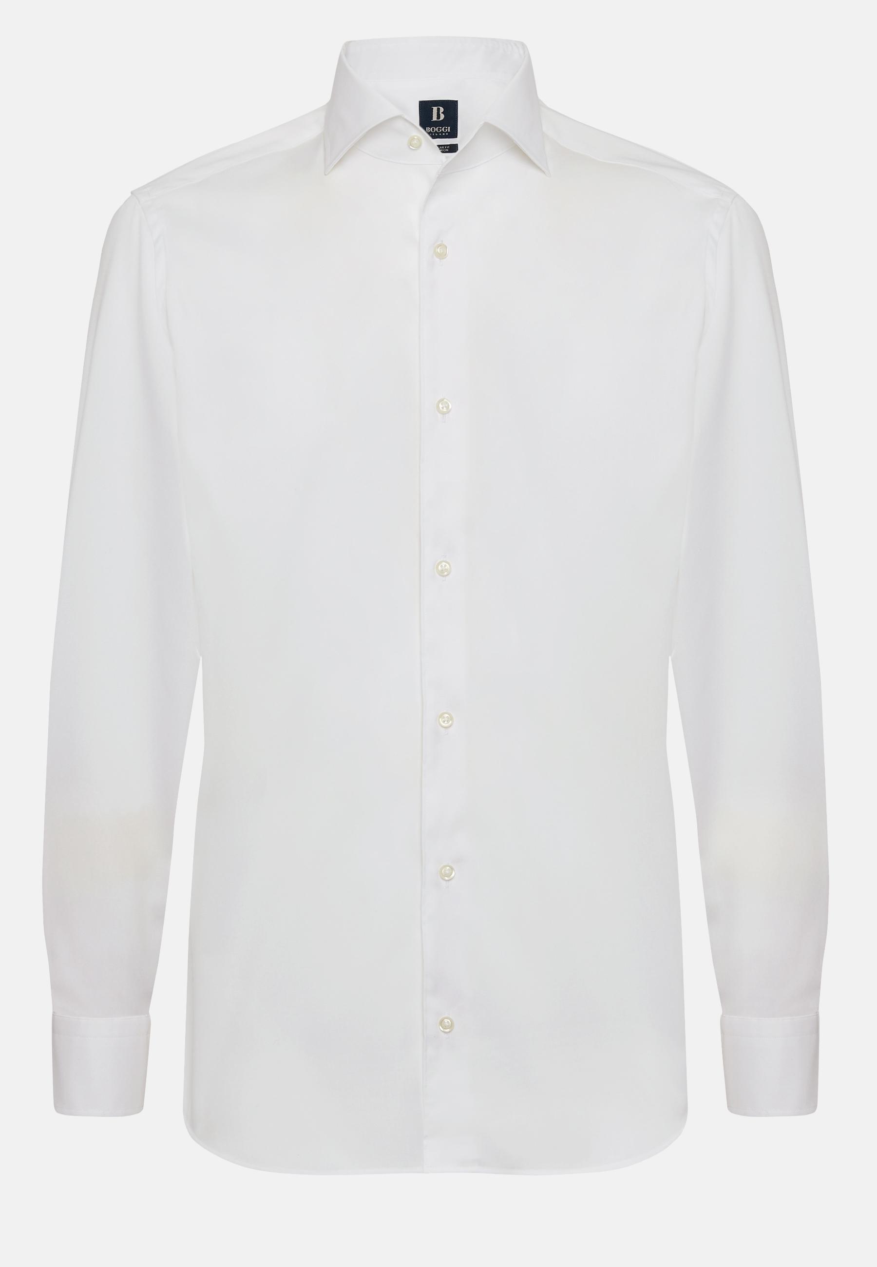 White Pinpoint Cotton Shirt, , large image number 4