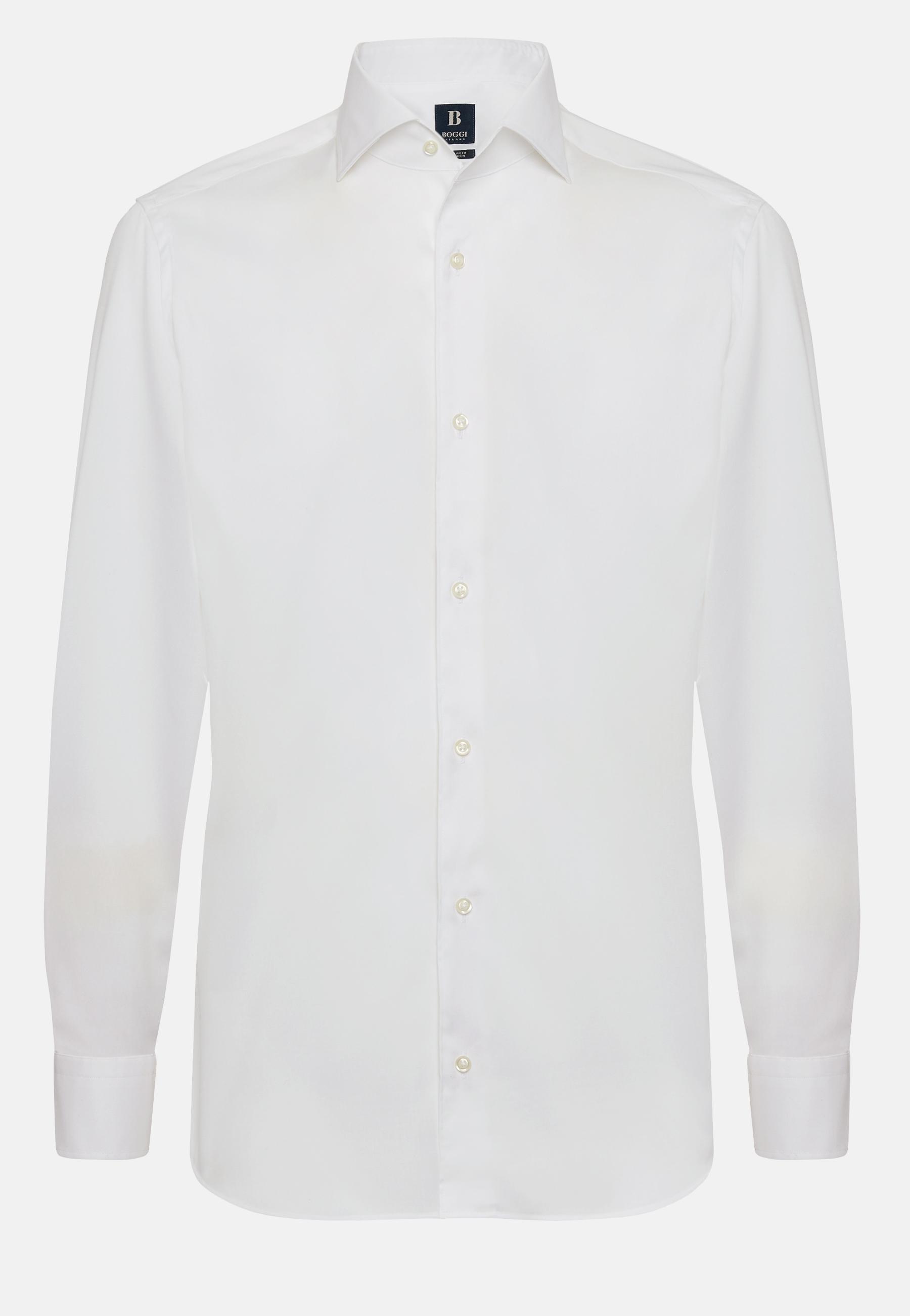 Pinpoint Cotton Shirt White, White, large image number 8