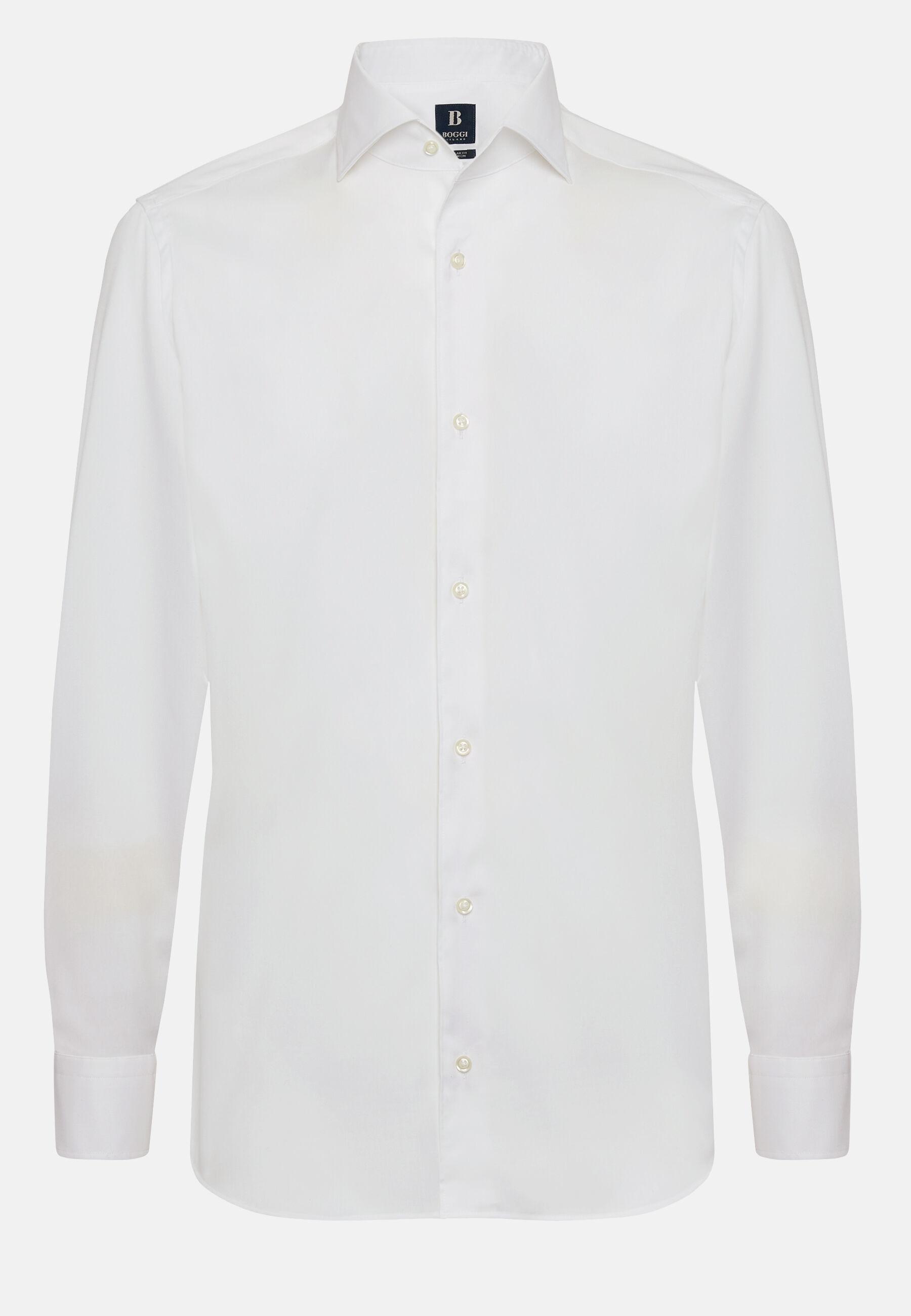 قميص قطن بن بوينت أبيض, White, large image number 10