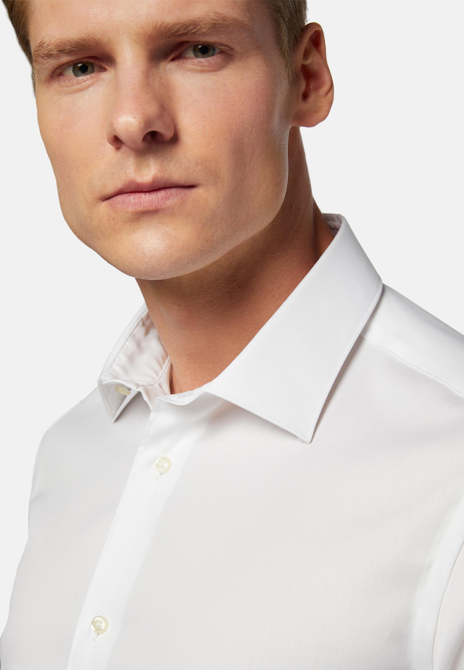 Boggi Milano - White Slim Fit Pinpoint Cotton Shirt