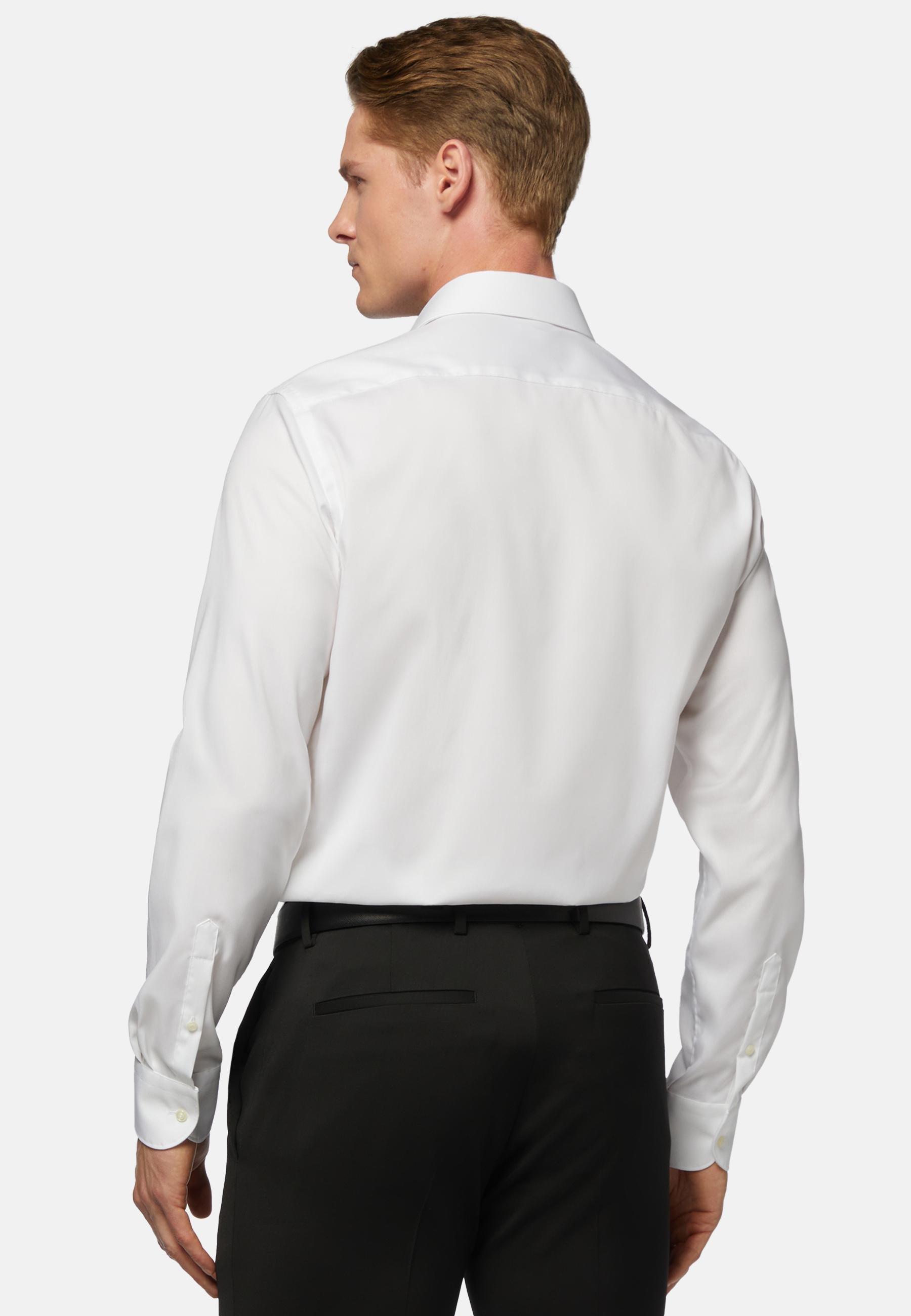 Boggi Milano - White Slim Fit Pinpoint Cotton Shirt