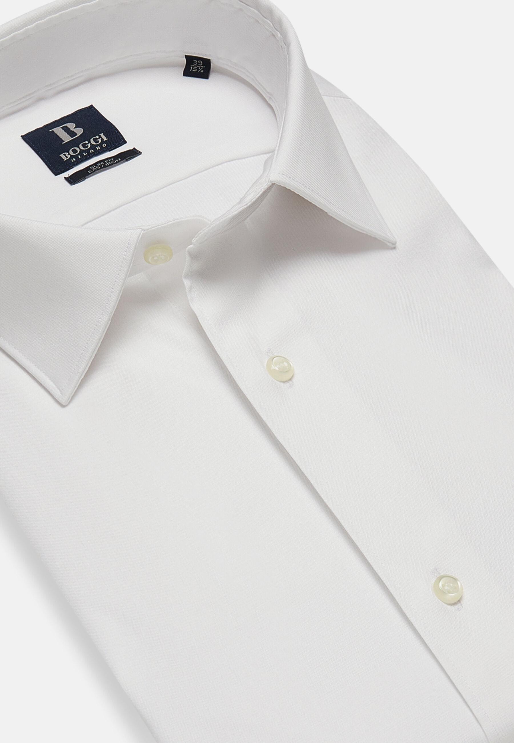 Slim Fit Pinpoint Cotton Shirt White, White, large image number 7