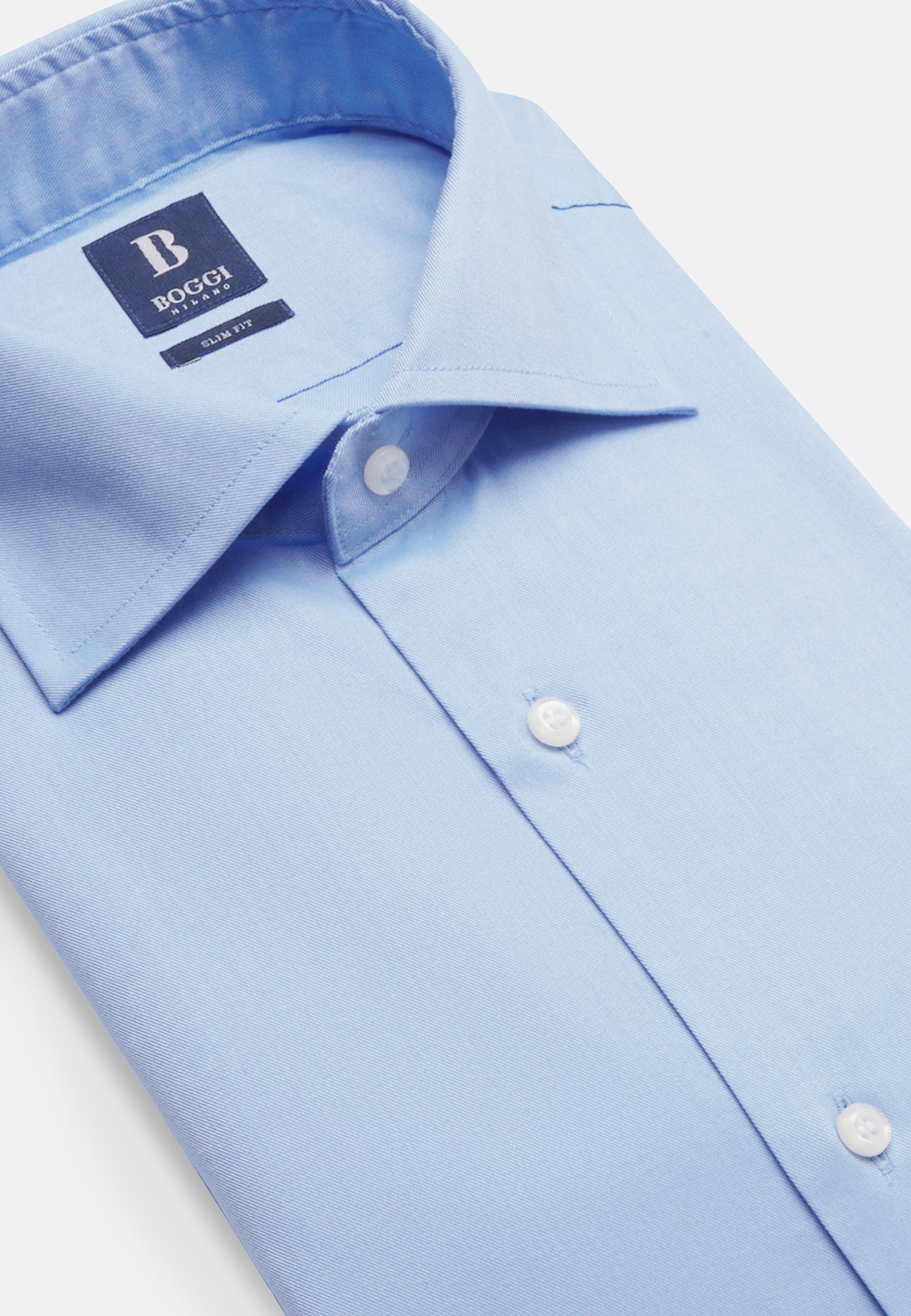 Blue Cotton Twill Shirt, , large image number 1