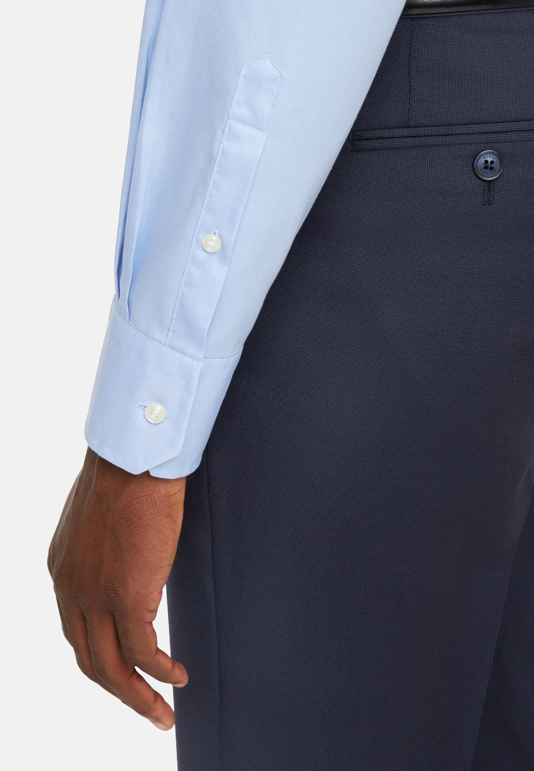 Blue Cotton Twill Shirt, , large image number 3