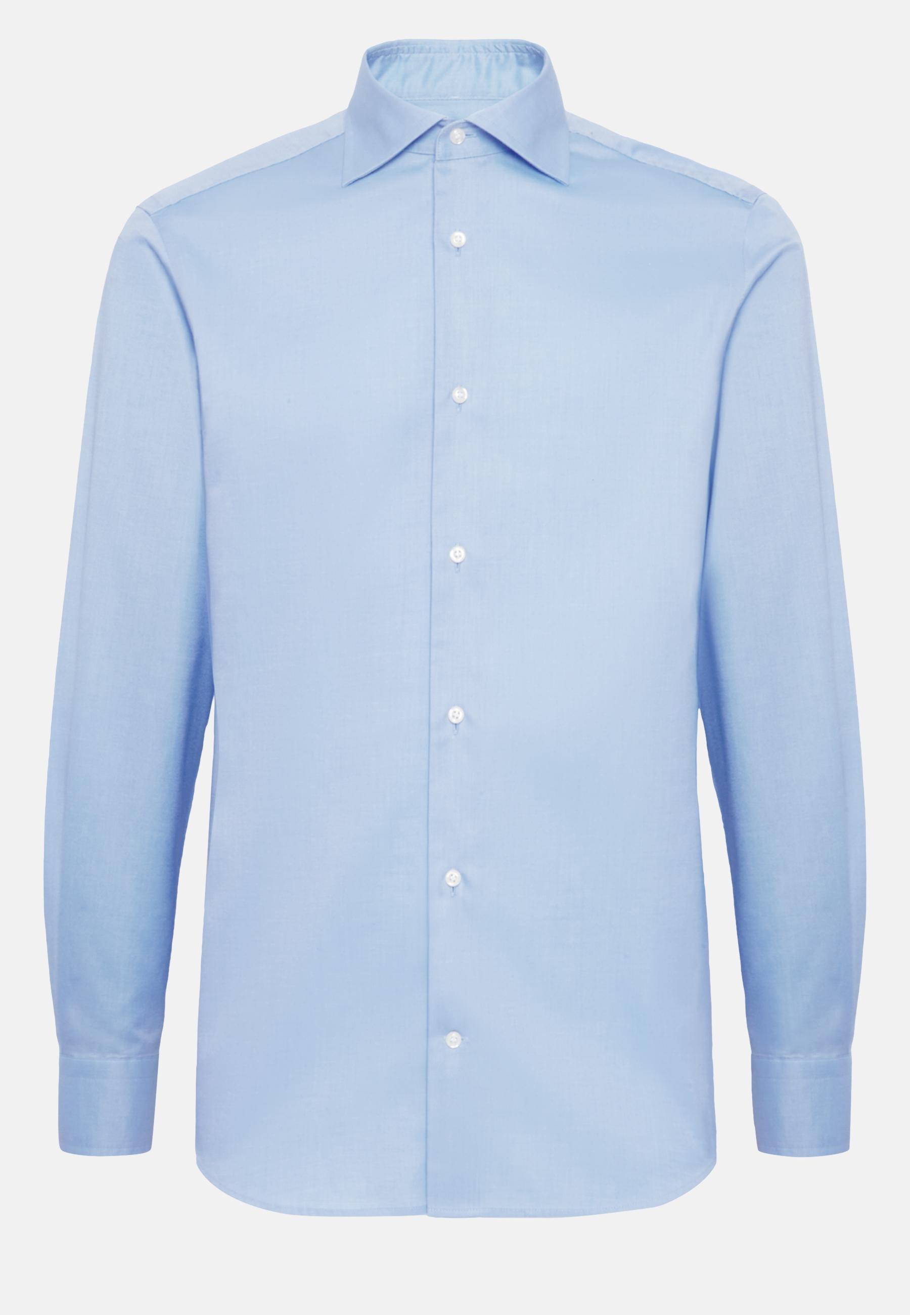 Blue Cotton Twill Shirt, , large image number 4