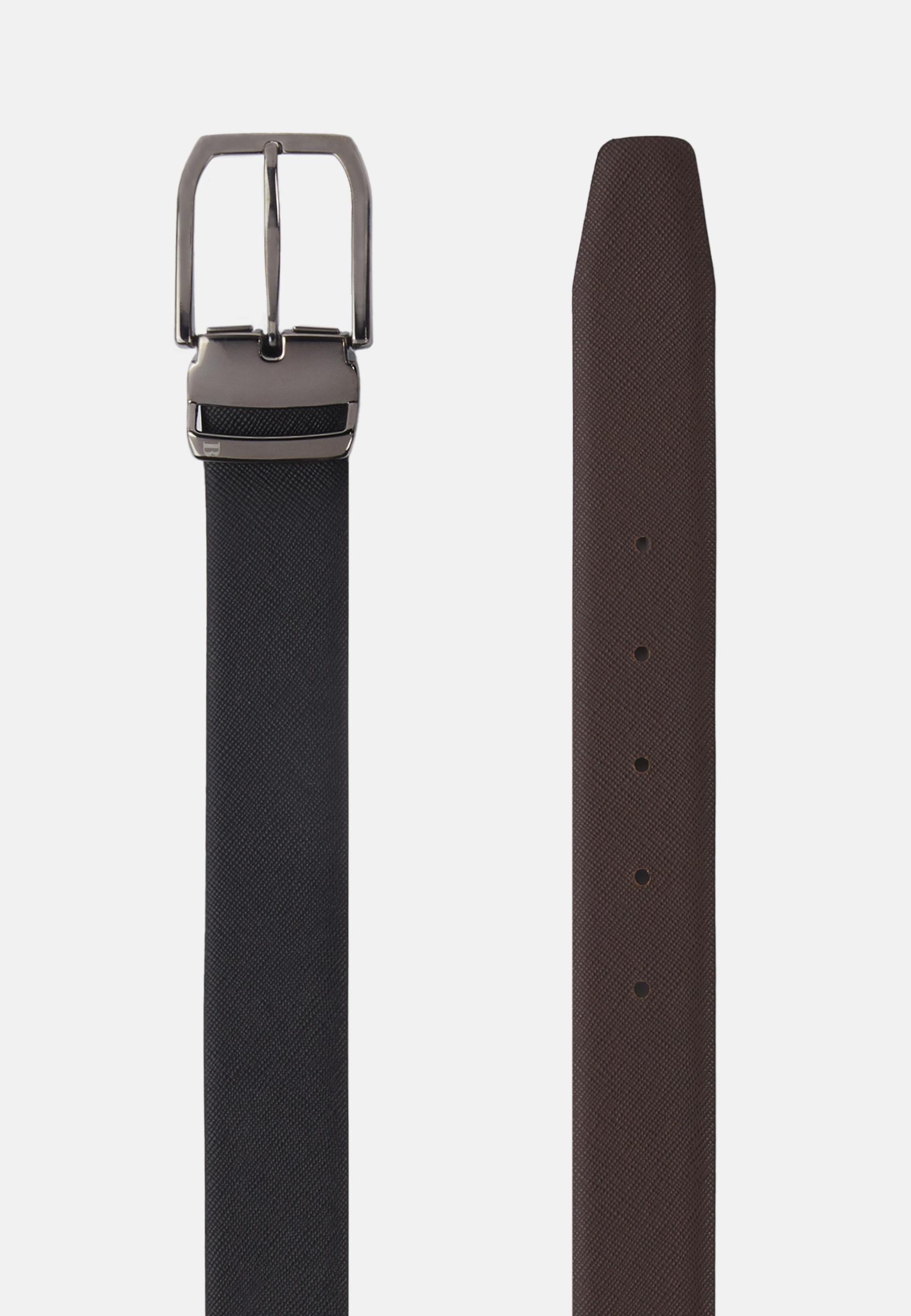 Boggi Milano - Black Printed Leather Reversible Belt