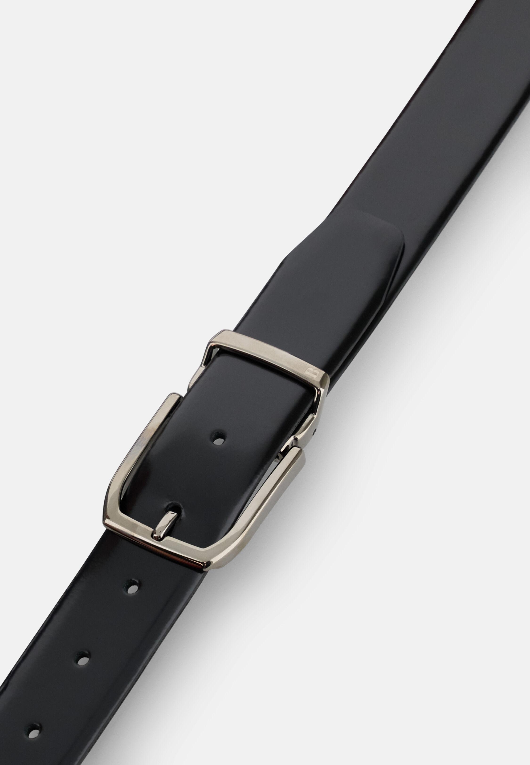 Reversible Smooth Leather Belt, Black, Black, large image number 3