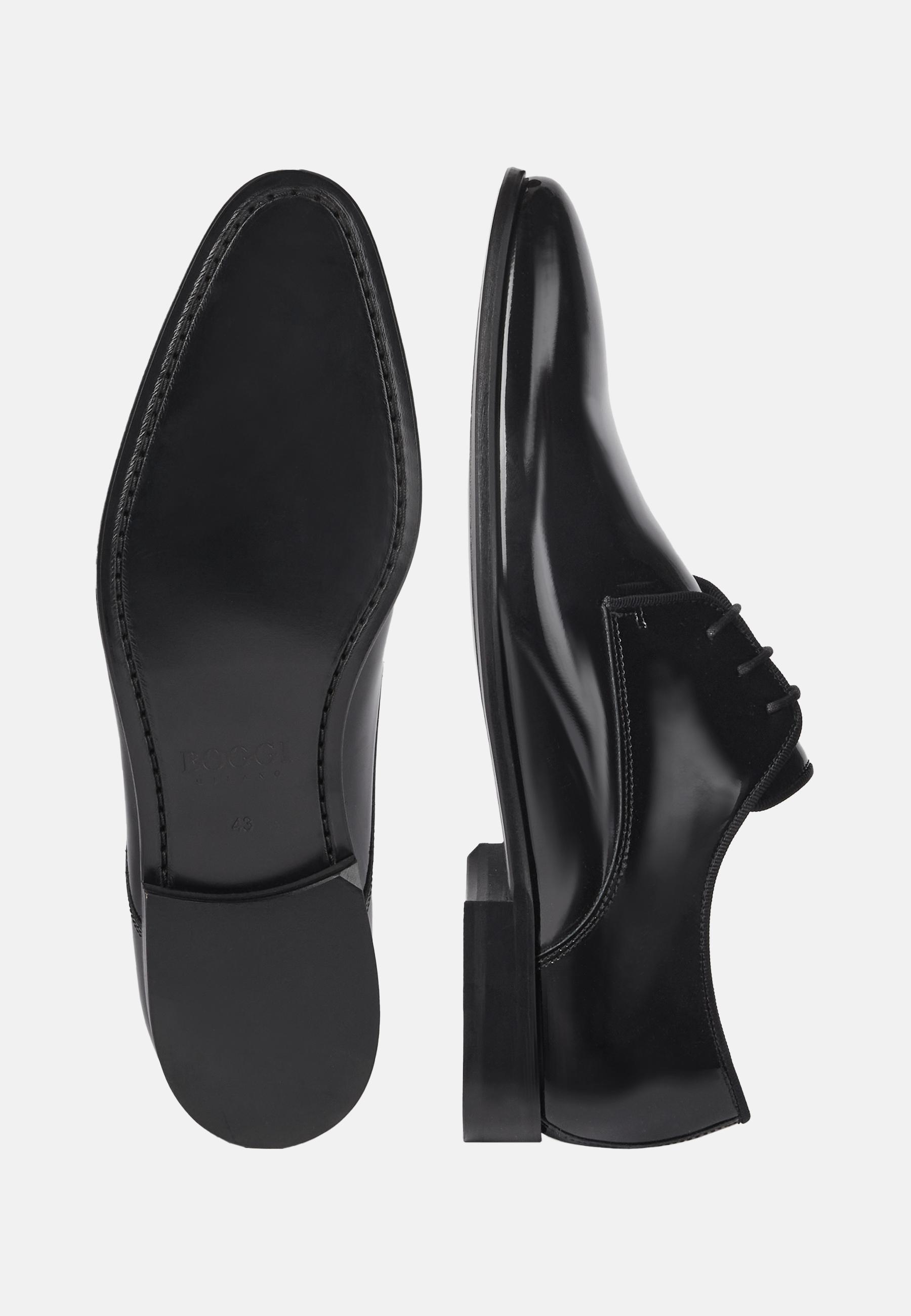 Leather Derby Shoes Black, Black, large image number 4
