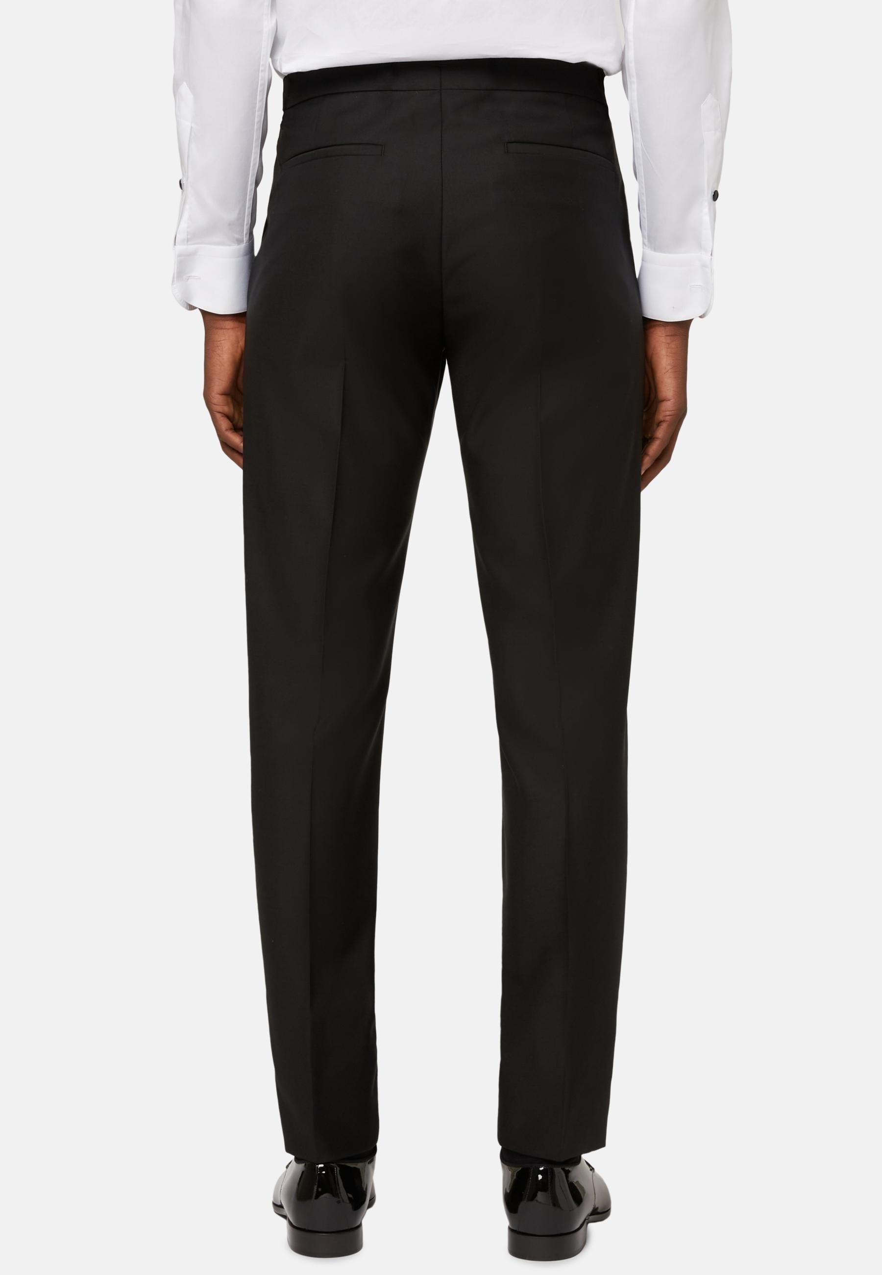Tuxedo Trousers In Wool Black, Black, medium