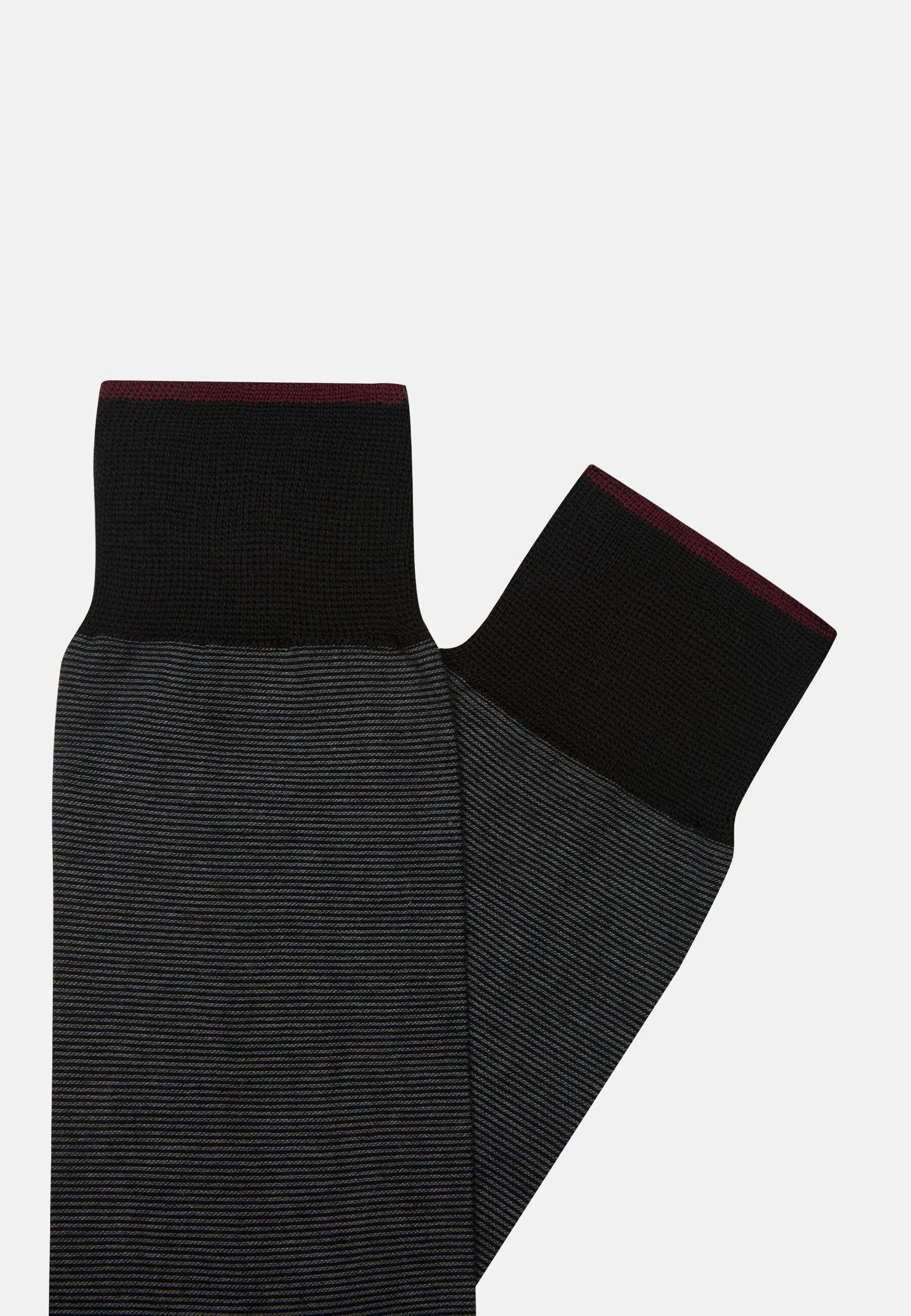 Grey Striped Socks In Organic Cotton, , large image number 1