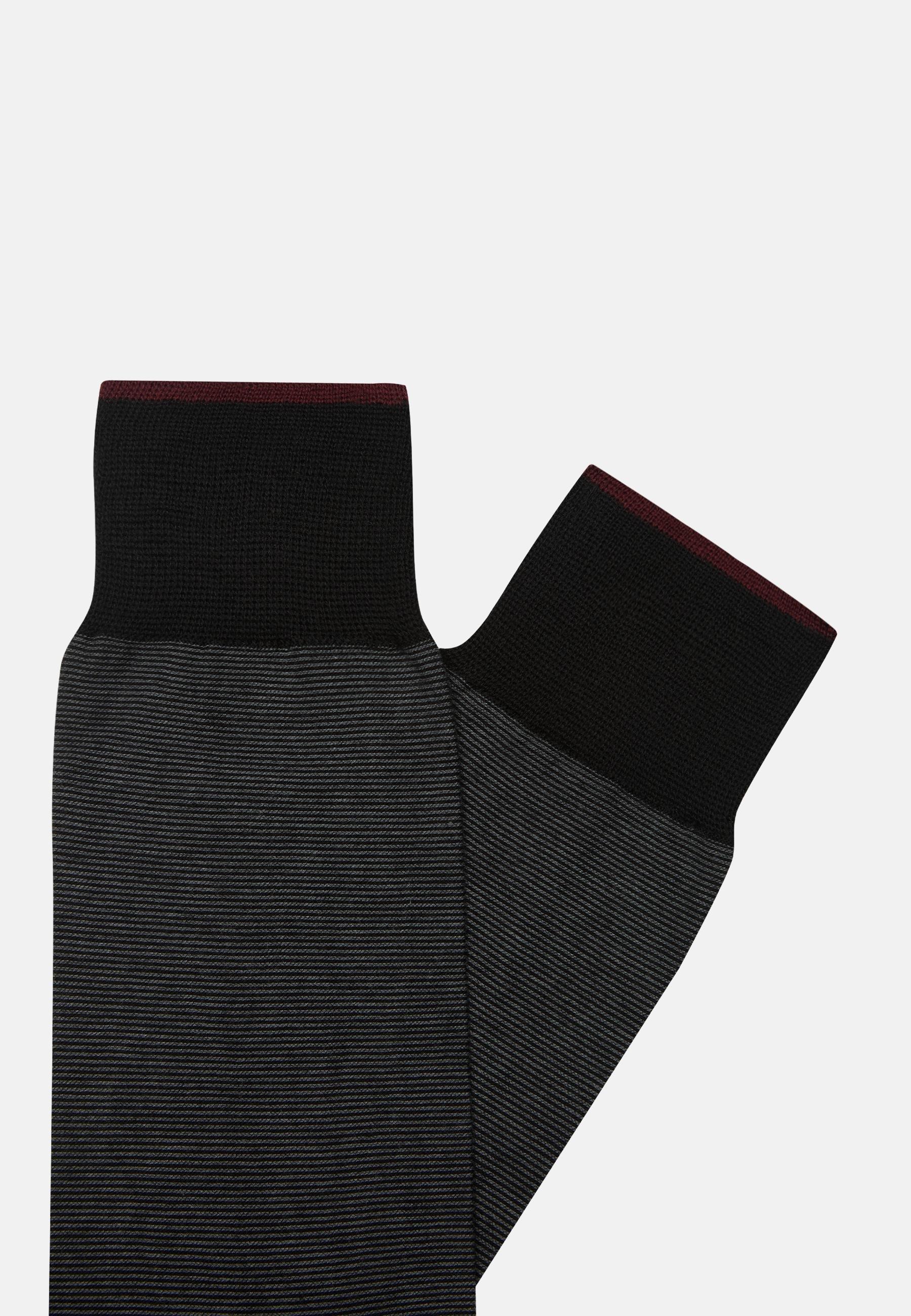 Grey Striped Socks In Organic Cotton, , large image number 2
