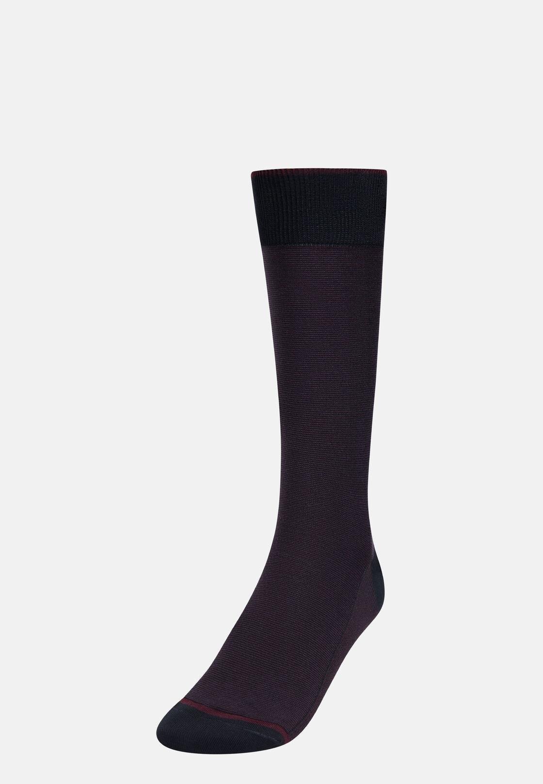 Red Striped Socks In Organic Cotton, , large image number 0