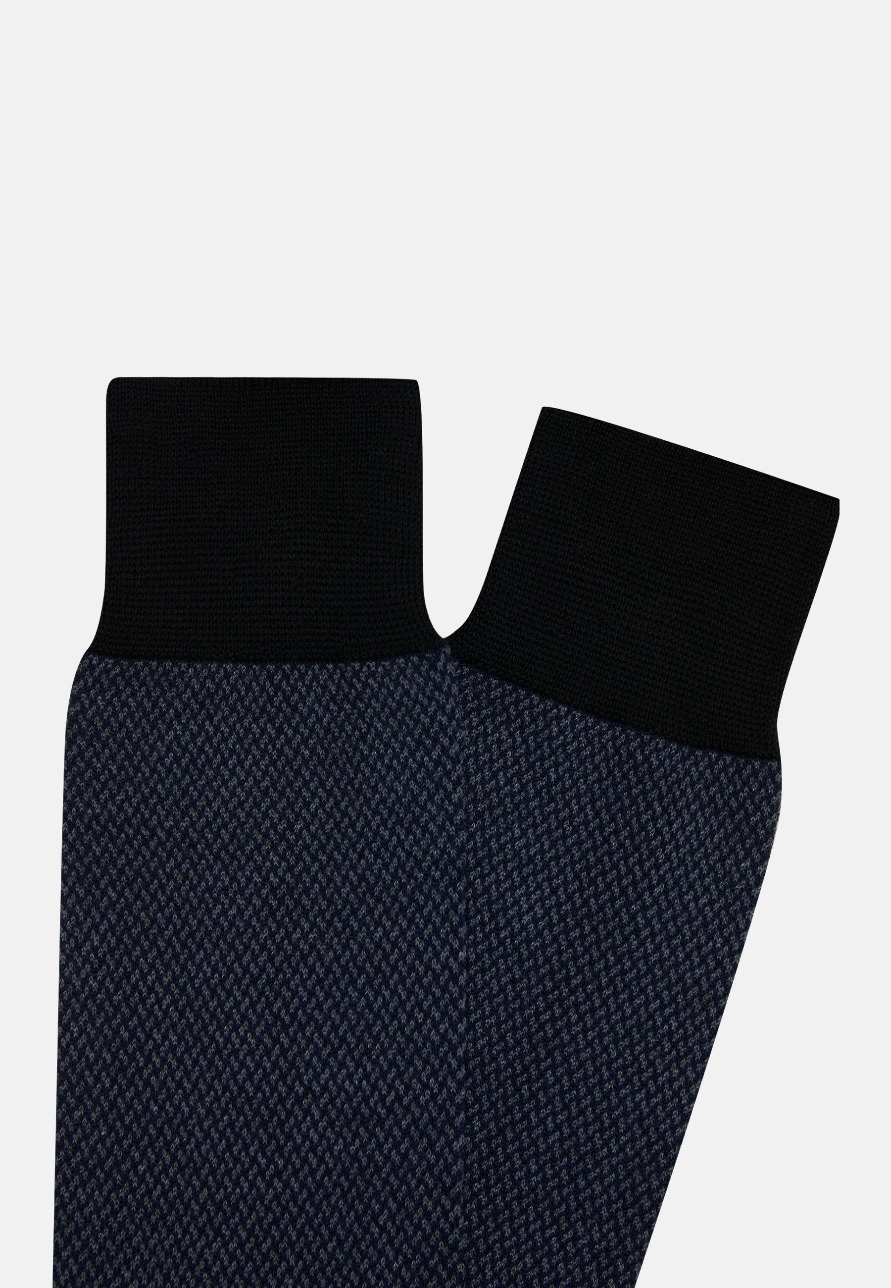 Black Geometric Design Socks In Organic Cotton, , large image number 1