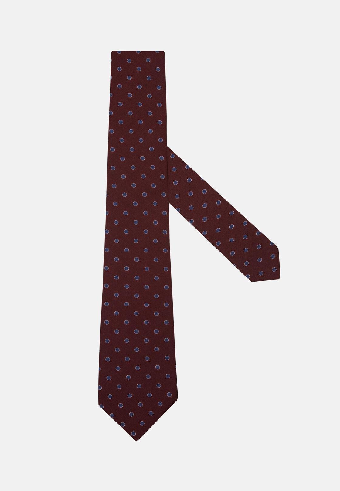 Red Polka Dot Silk Tie, , large image number 0