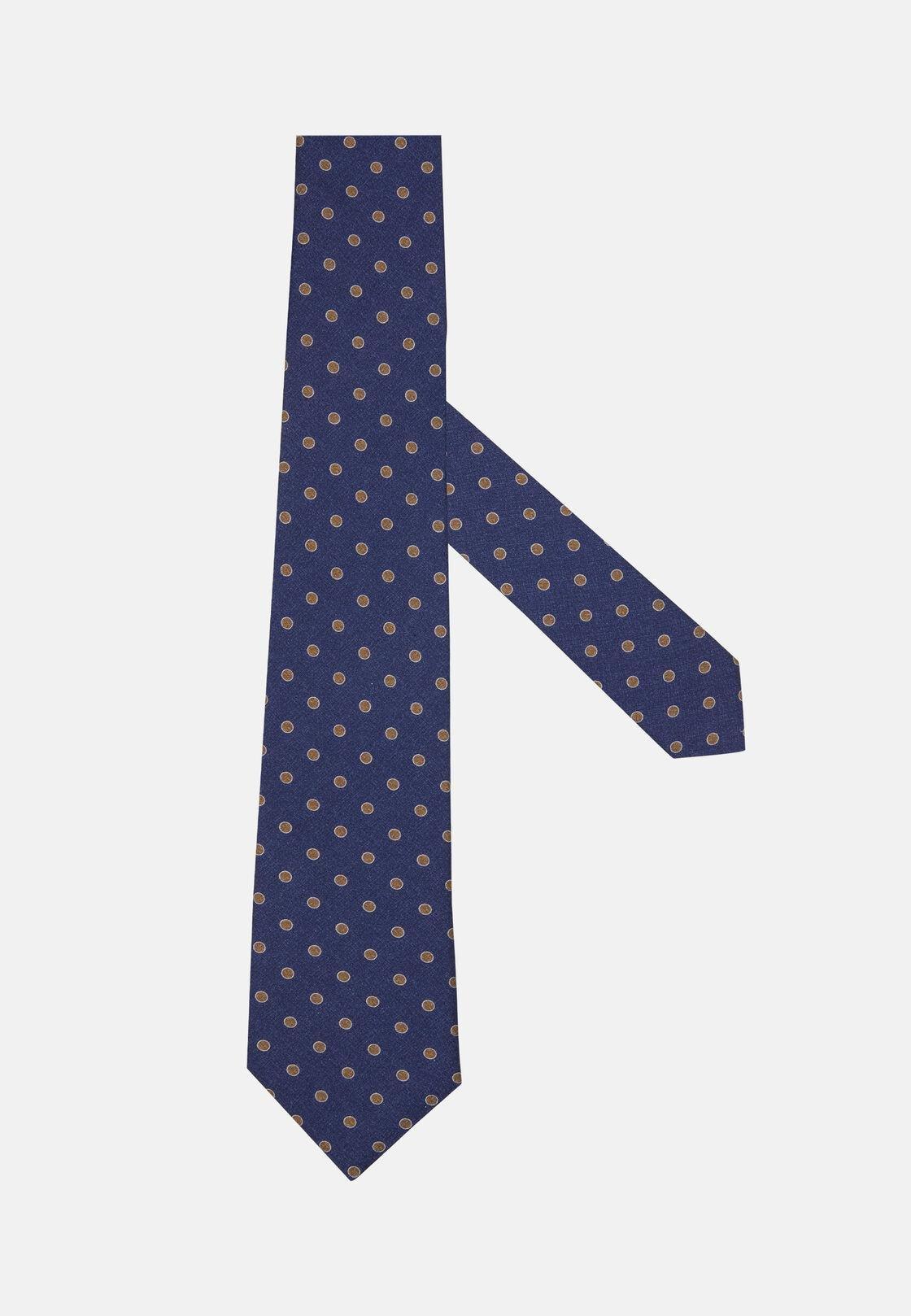 Blue Polka Dot Silk Tie, , large image number 0