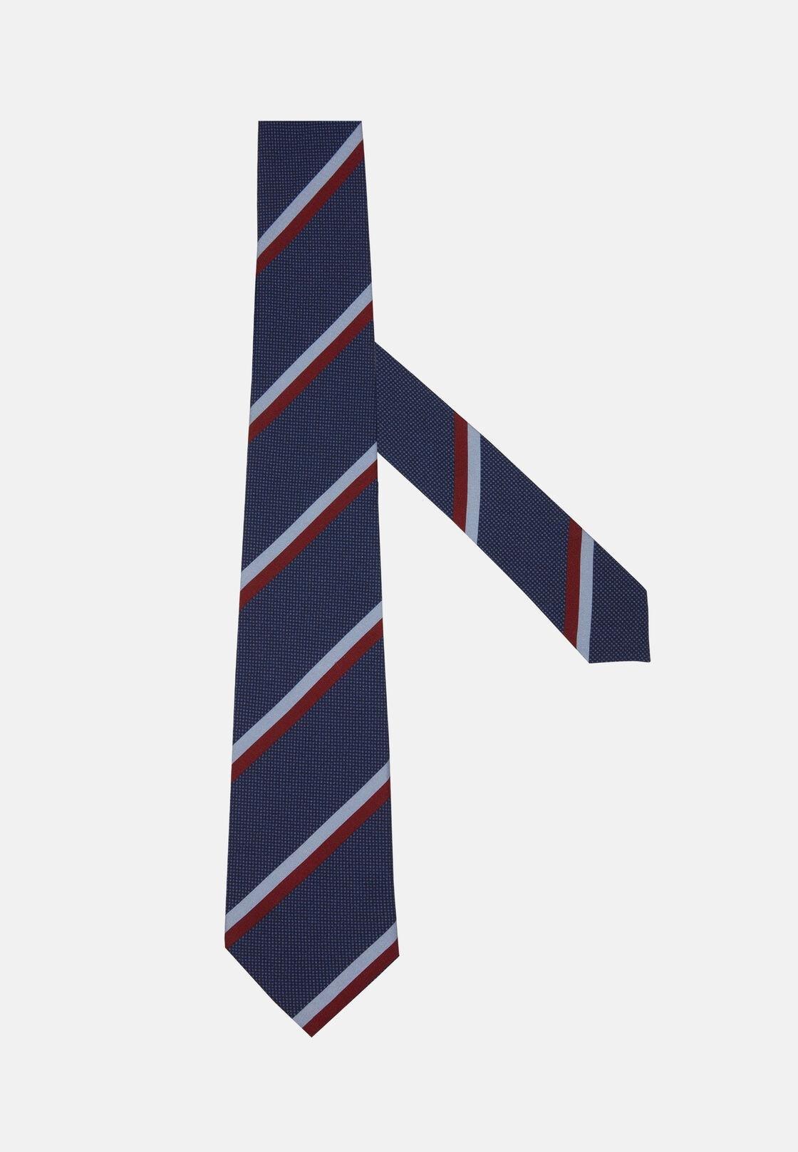 Blue Regimental Silk Tie, , large image number 0
