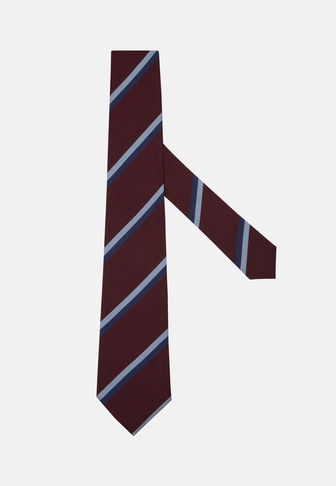 Red Regimental Silk Tie, , large image number 0
