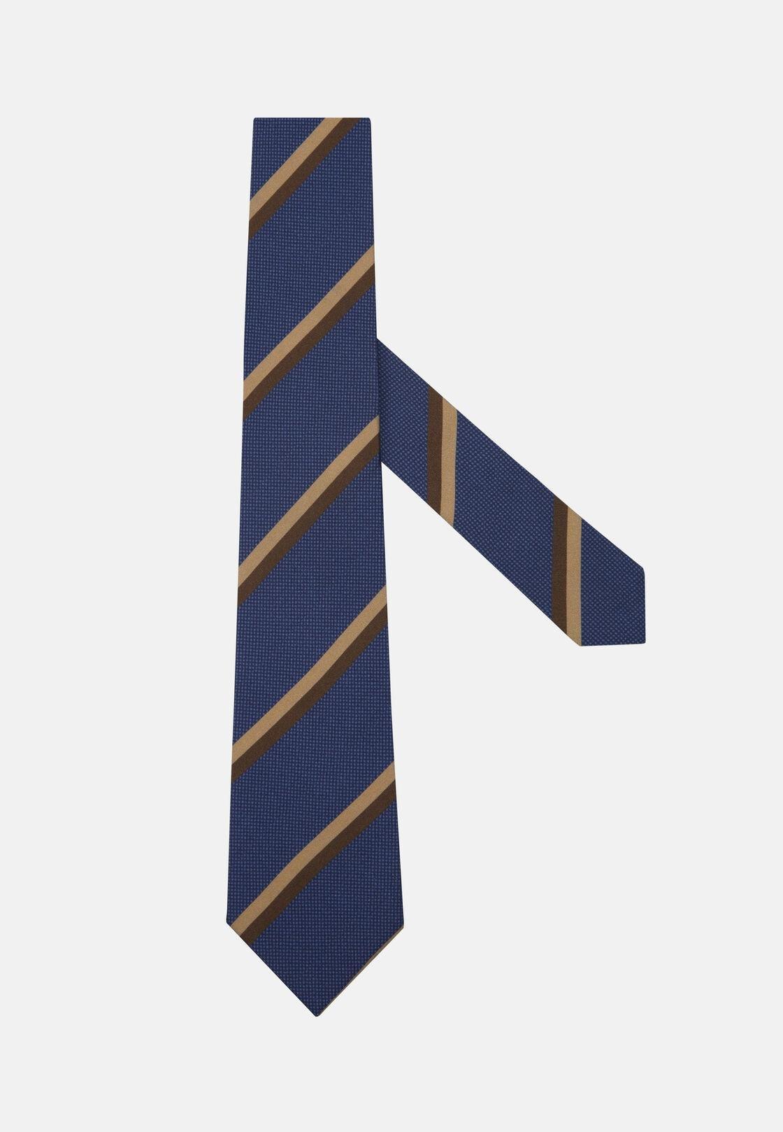 Blue Regimental Silk Tie, , large image number 0