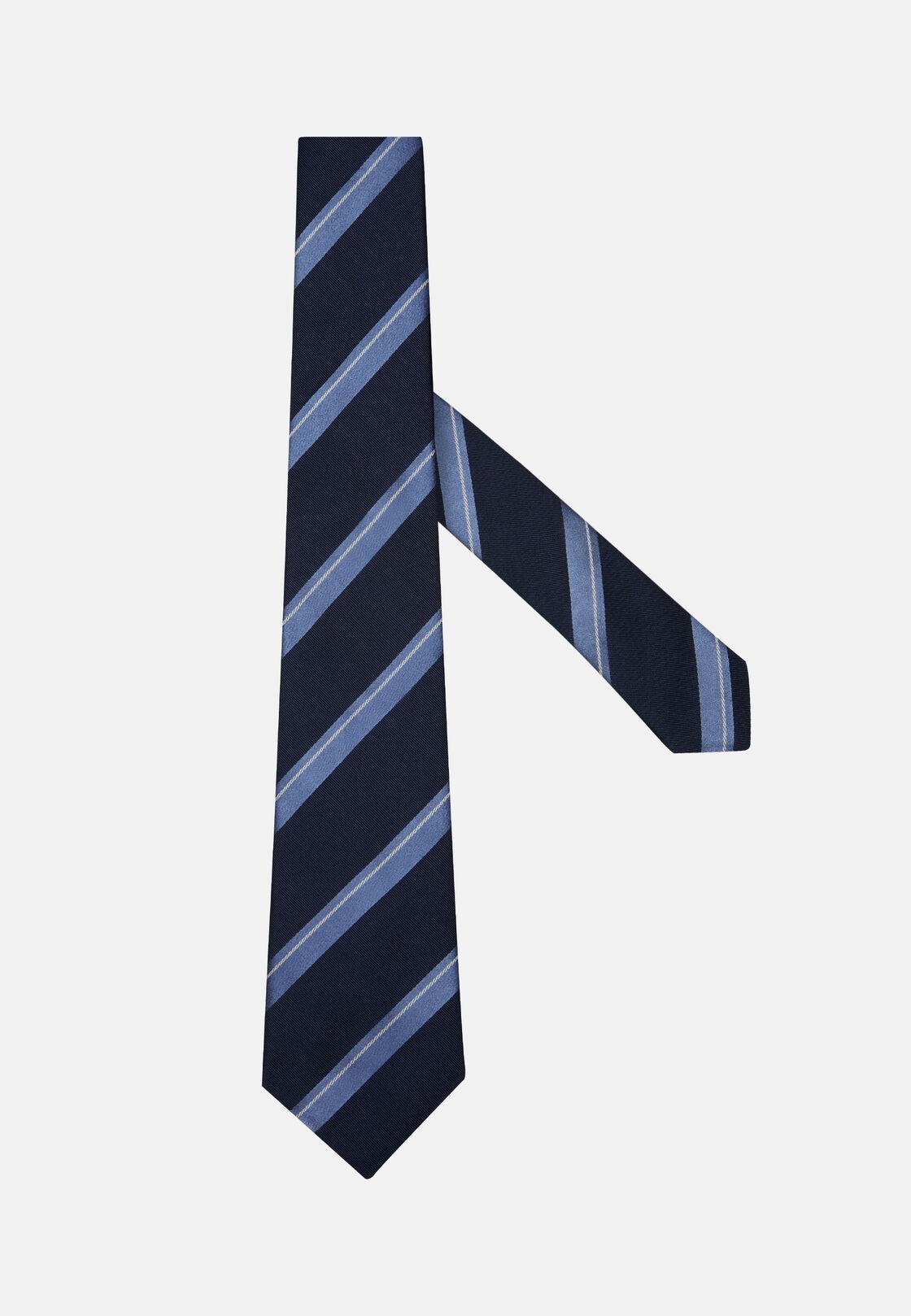 Blue Regimental Silk Tie, , large image number 0