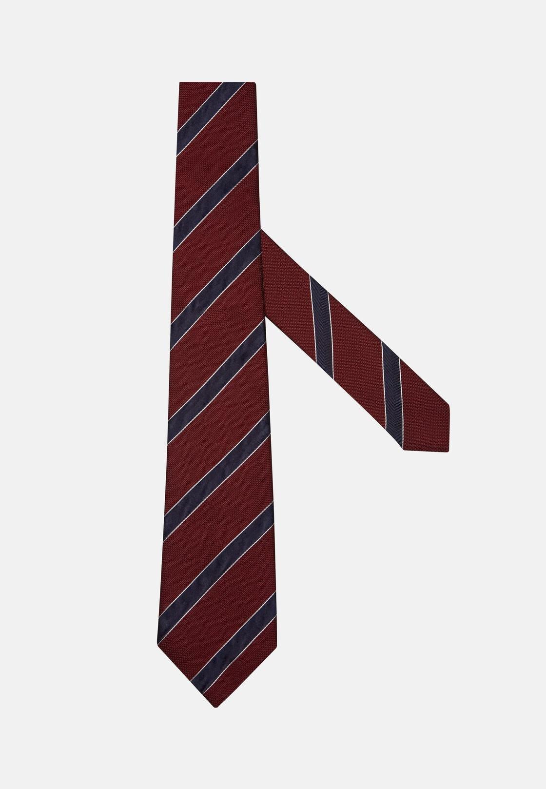 Red Striped Silk Tie, , large image number 0