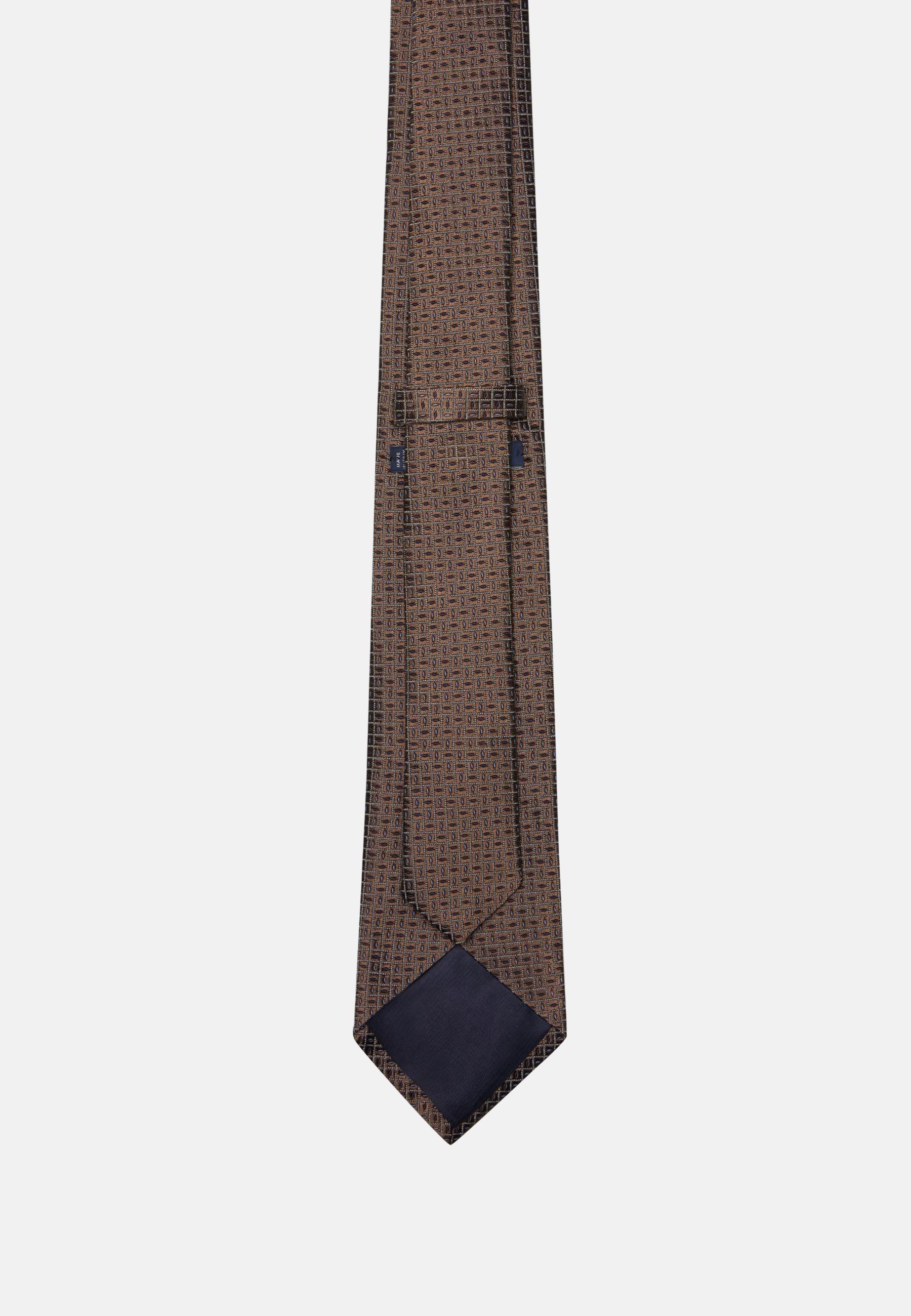 Brown Micro Pattern  Silk Tie, , large image number 1