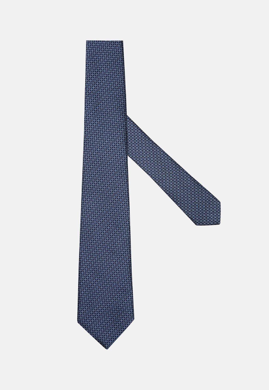 Blue Geometric Silk Tie, , large image number 0