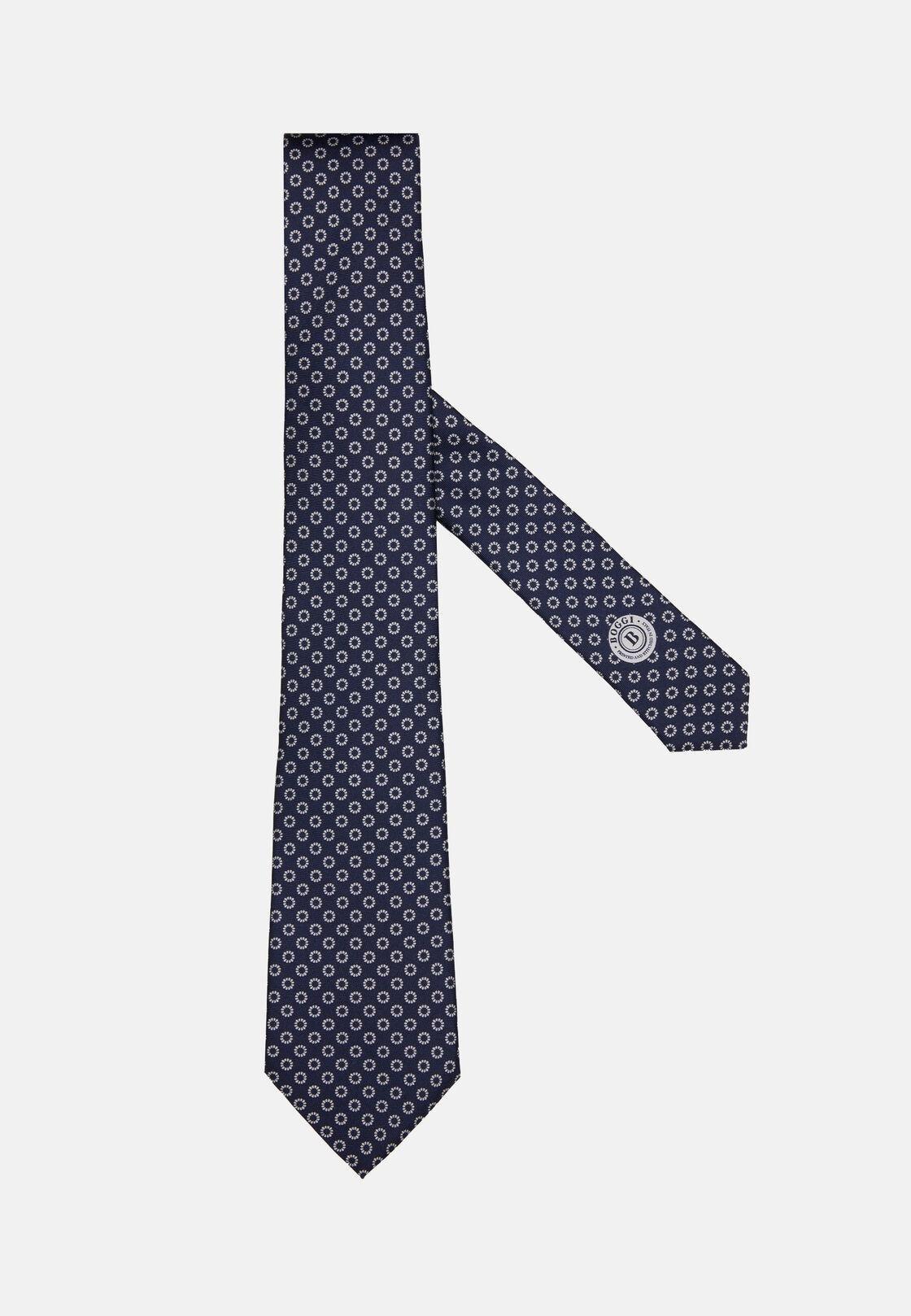 Navy Floral Silk Tie, , large image number 0