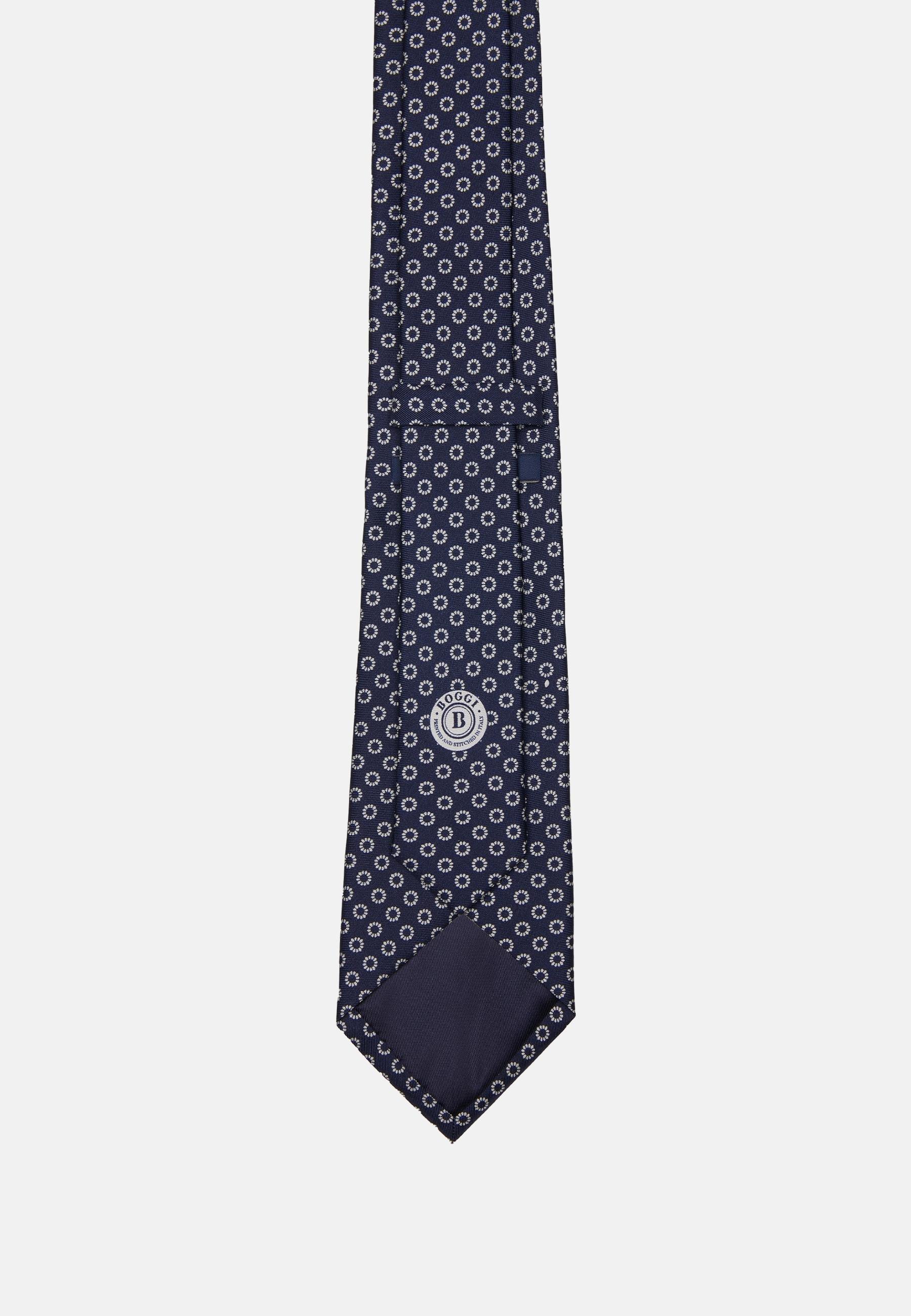 Navy Floral Silk Tie, , large image number 1