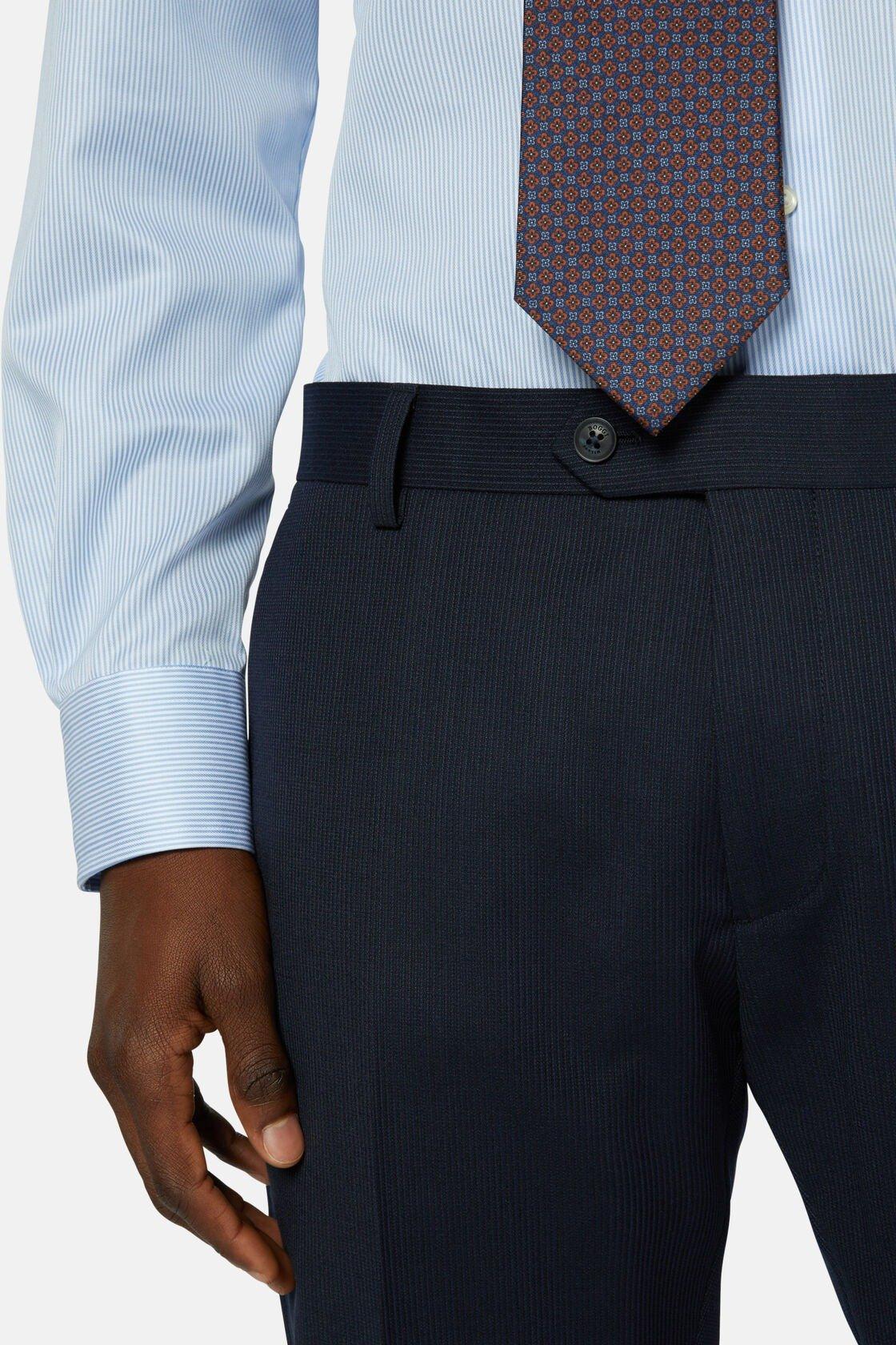 Pinstripe Stretch Wool Suit Blue, Navy blue, large image number 3