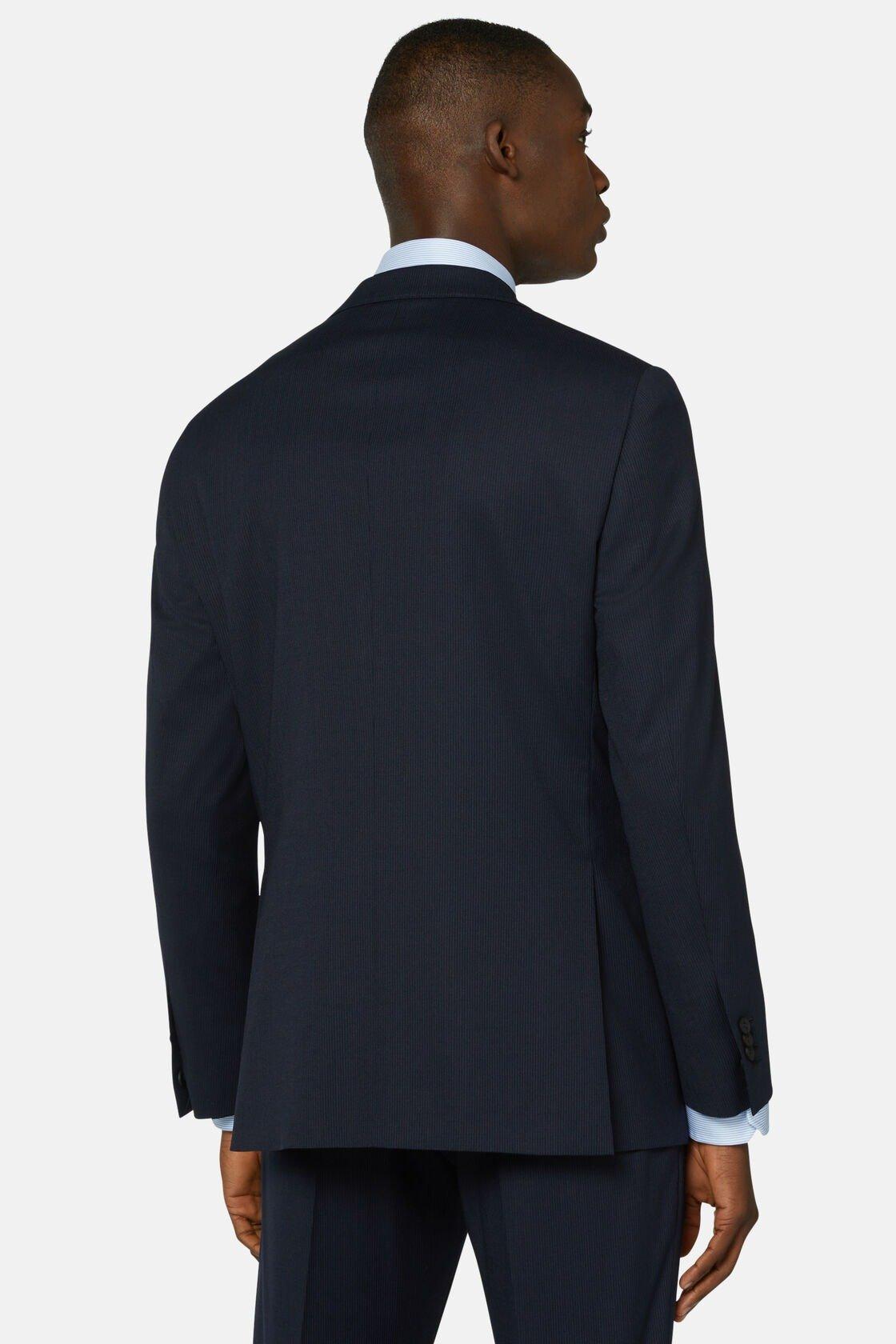 Pinstripe Stretch Wool Suit Blue, Navy blue, large image number 6