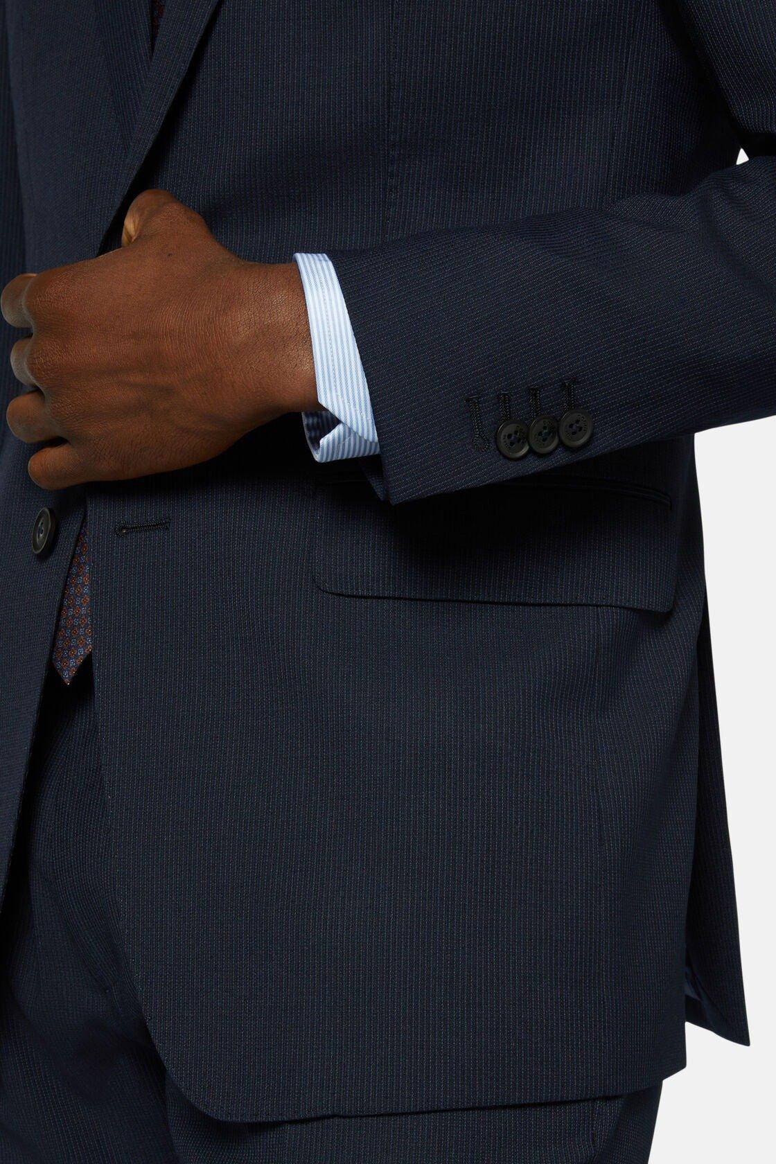 Pinstripe Stretch Wool Suit Blue, Navy blue, large image number 9