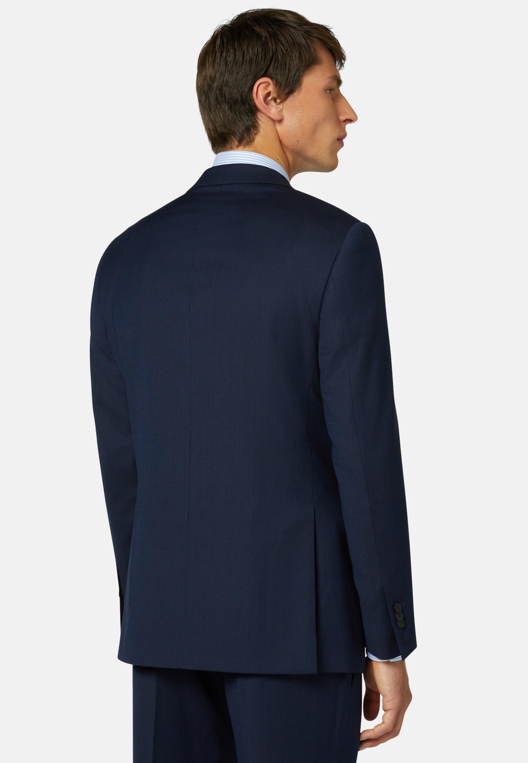 Pinstripe Stretch Wool Suit Blue, Navy blue, large image number 3