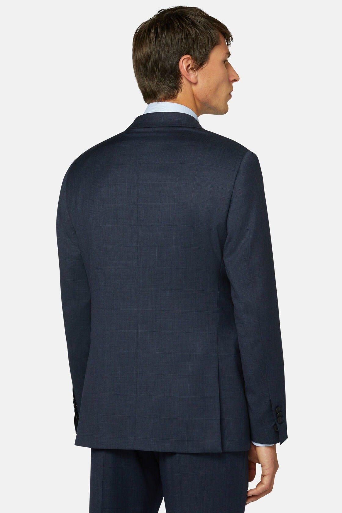 Windowpane Check Wool Suit Blue, , large image number 4