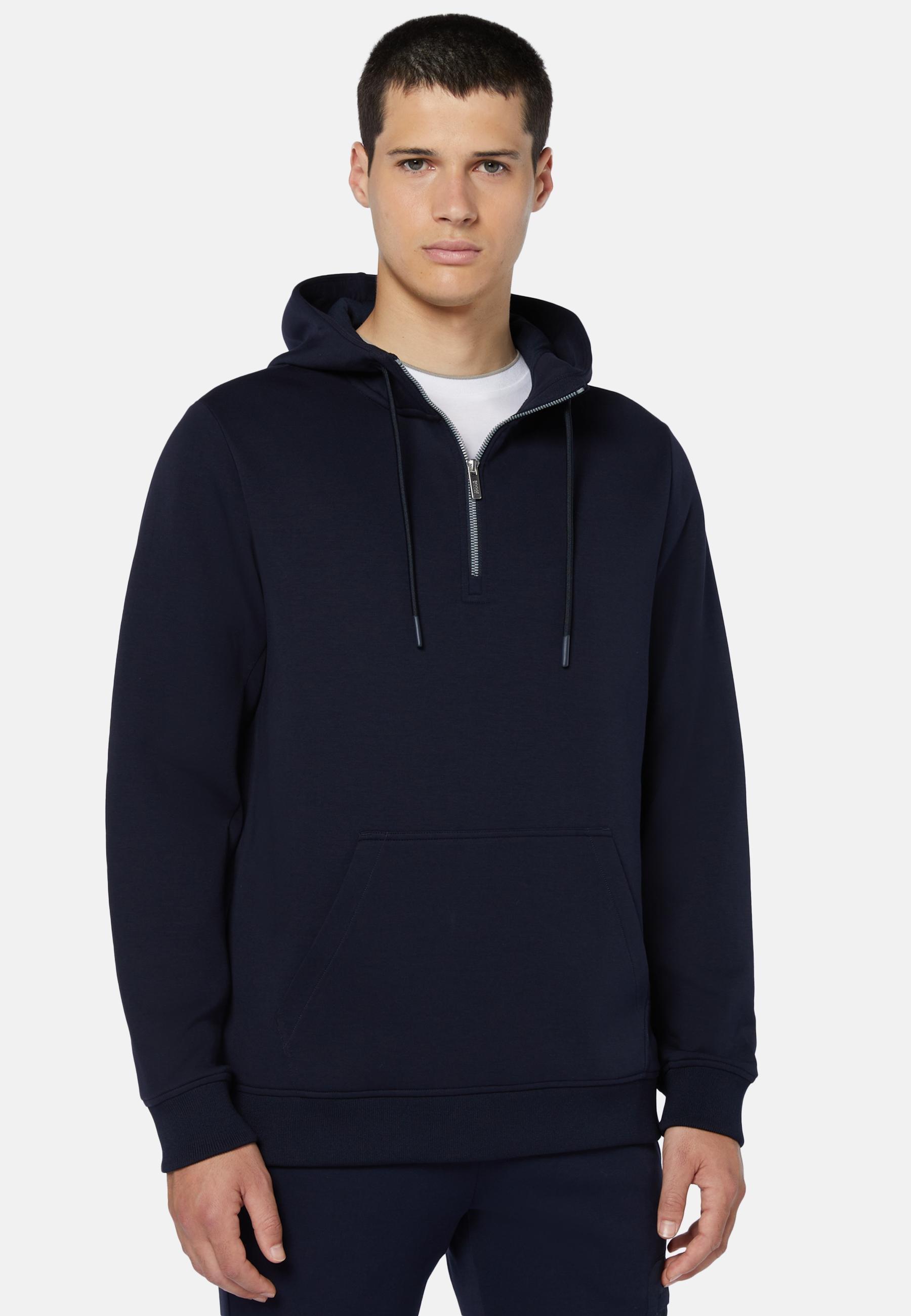 Half Zip Hoodie In Light Recycled Scuba Blue, , large image number 0