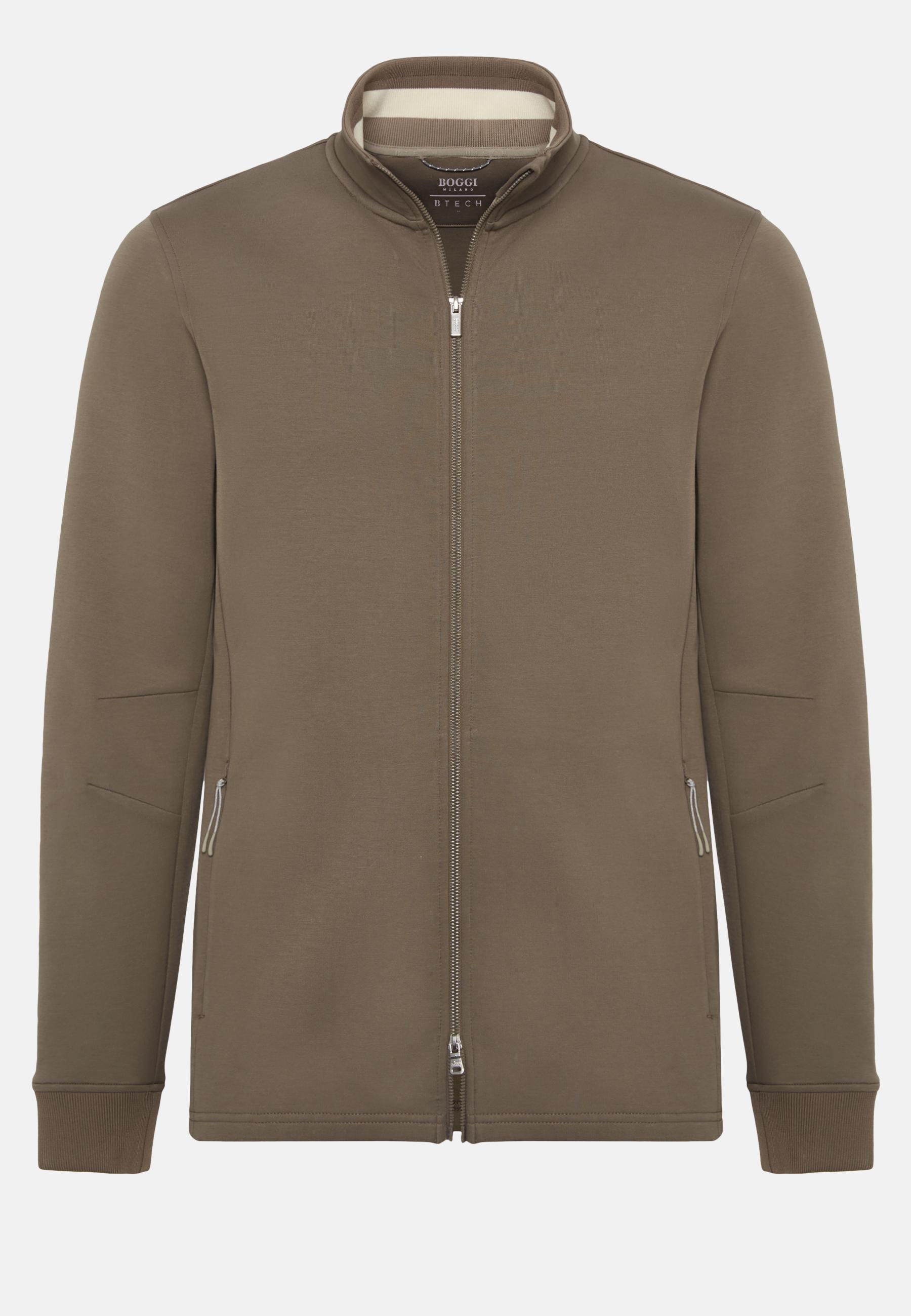 Boggi Milano - Green Full Zip Sweatshirt In Recycled Light Scuba